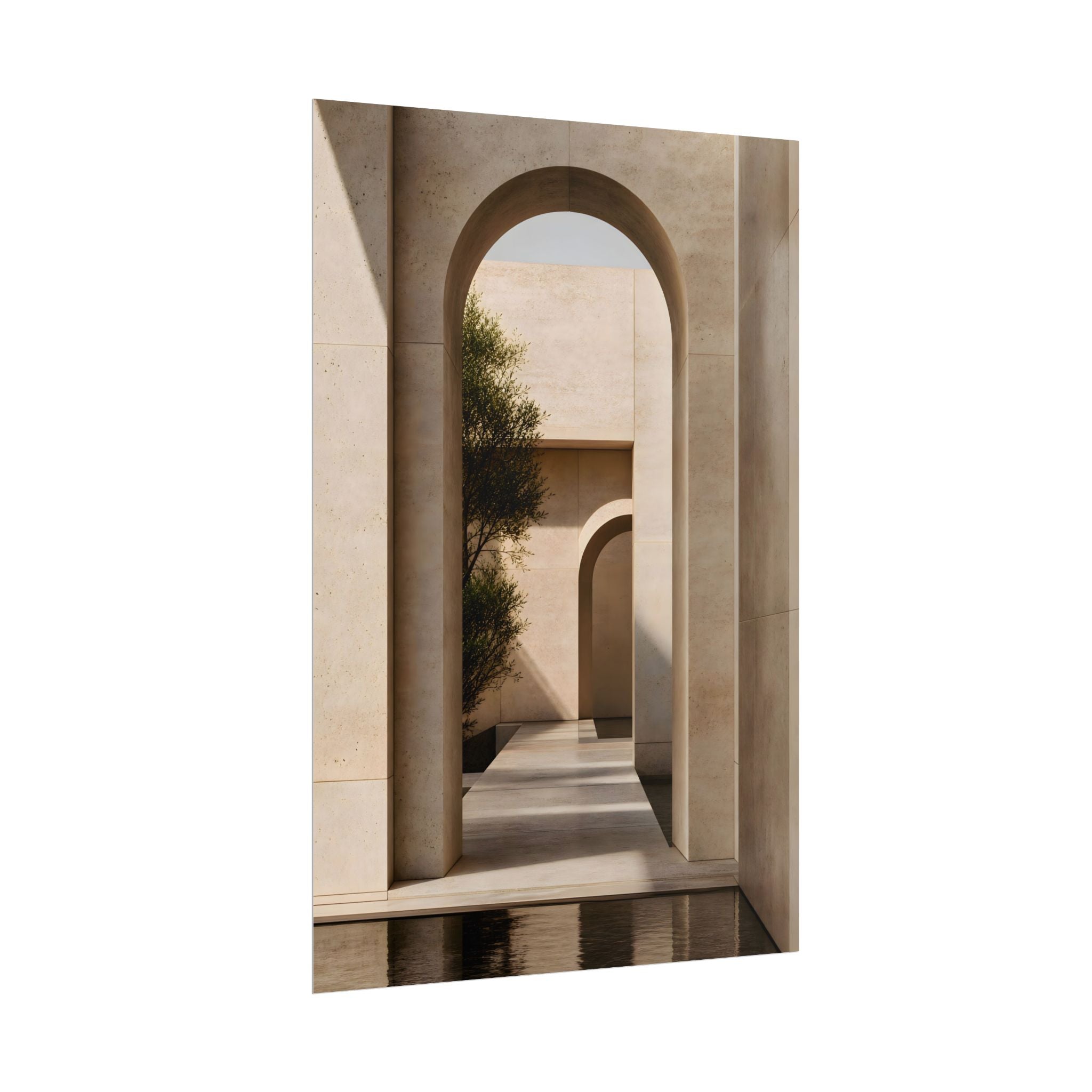 Minimalist Architectural Poster — Neutral Archway Wall Art (Rolled Poster)