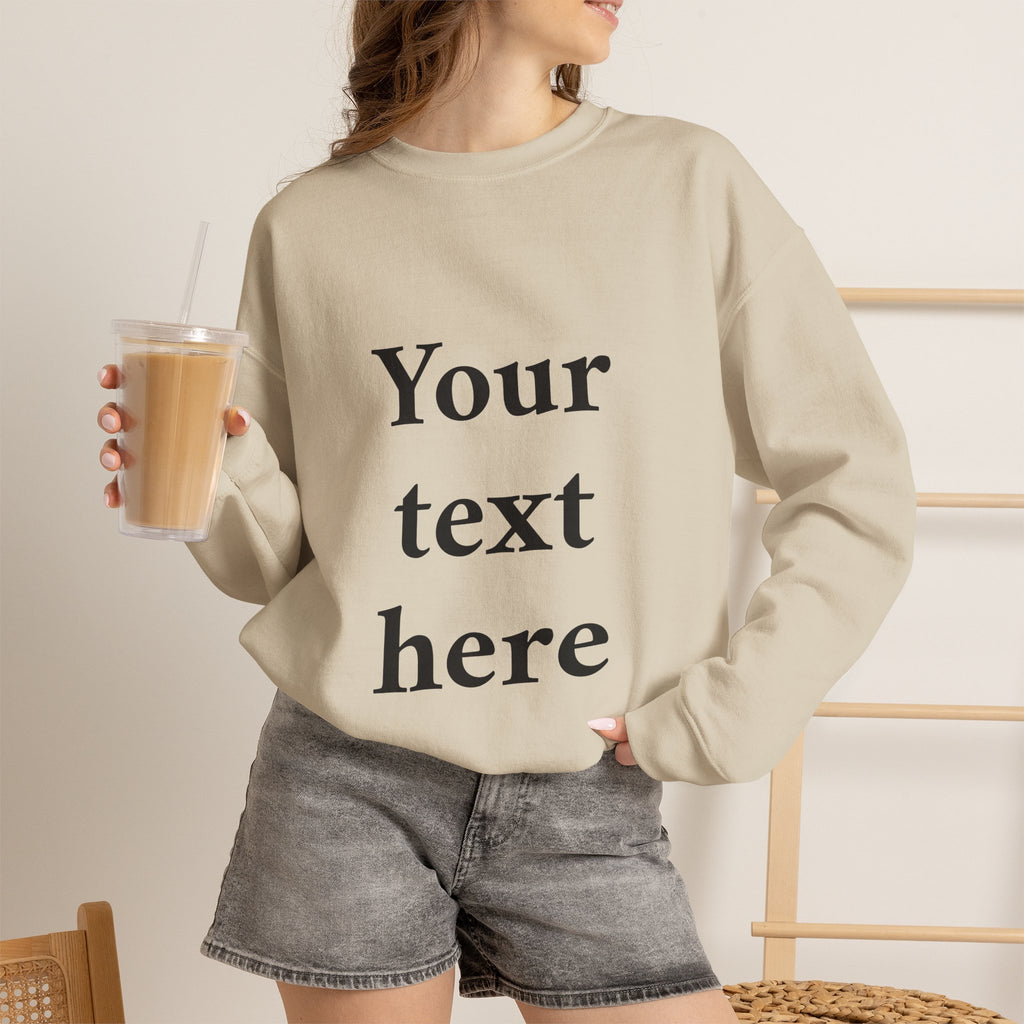 Custom Text Crewneck Sweatshirt — Personalized Minimalist Sweatshirt