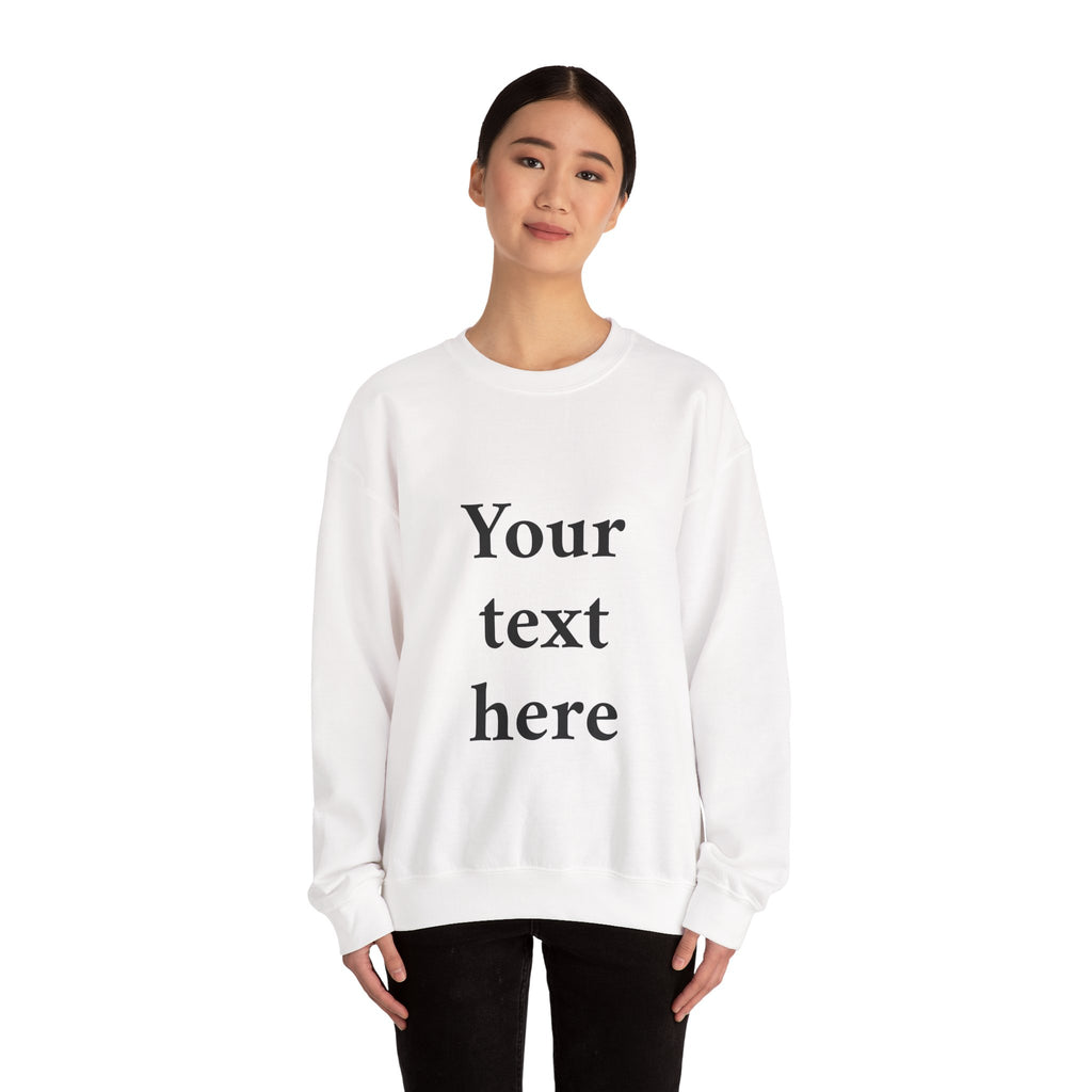 Custom Text Crewneck Sweatshirt — Personalized Minimalist Sweatshirt