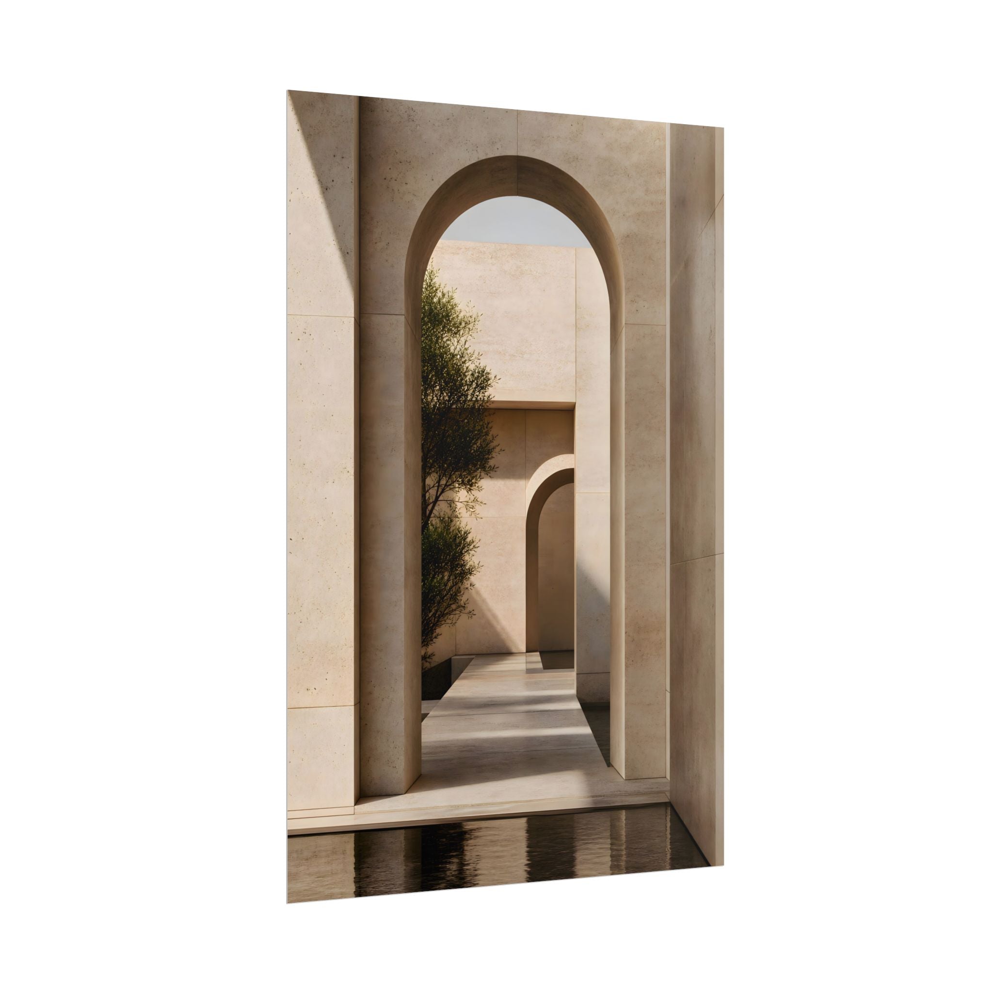 Minimalist Architectural Poster — Neutral Archway Wall Art (Rolled Poster)