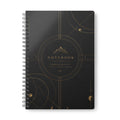 A5 Wirobound Notebook — Elegant Black & Gold Mountain Design