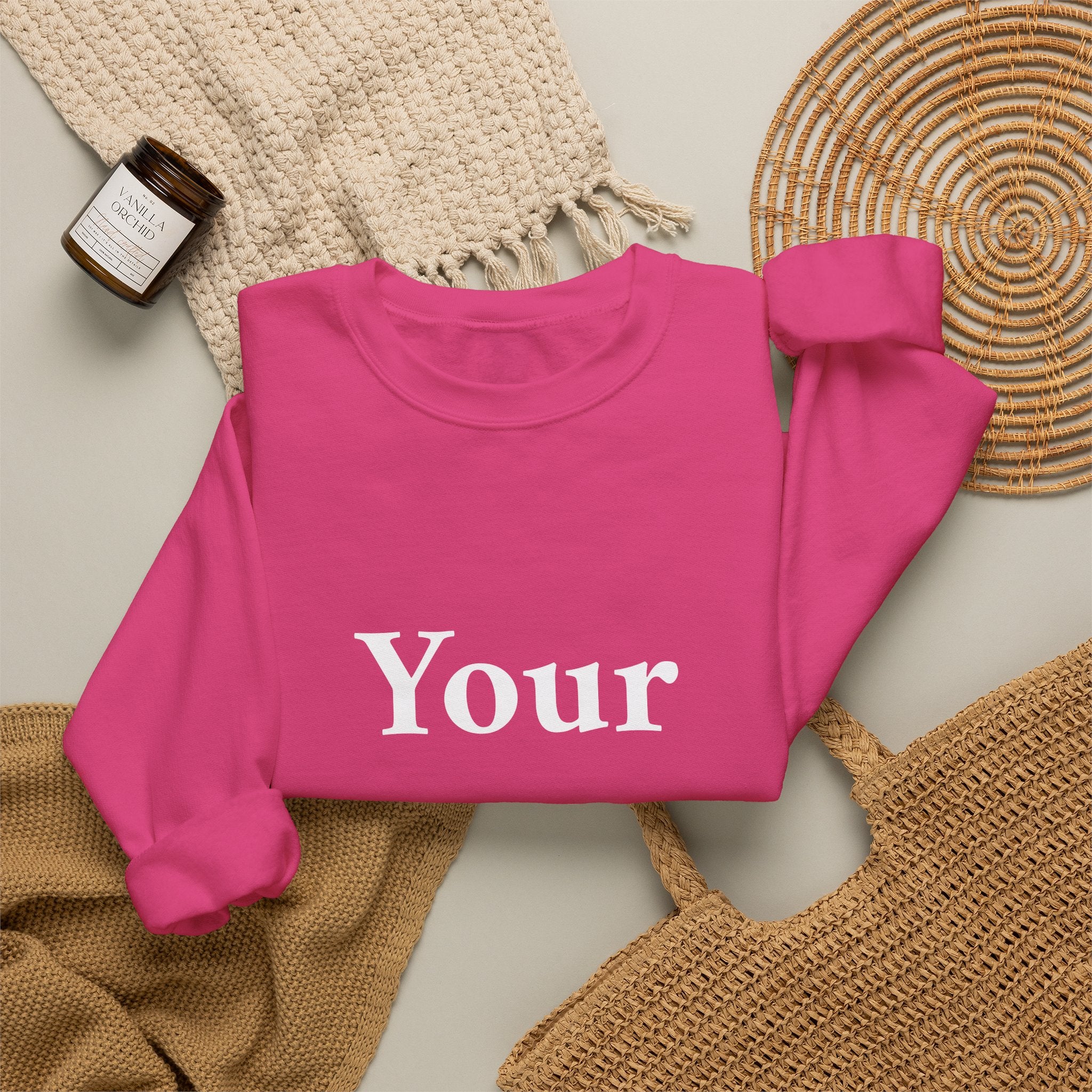 Custom Text Crewneck Sweatshirt — Personalized Minimalist Sweatshirt