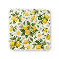 Lemon Bistro Cork Coaster Set — 4-Pack Citrus Drink Coasters