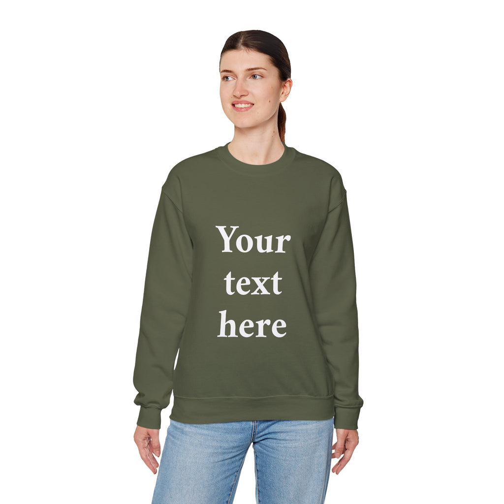 Custom Text Crewneck Sweatshirt — Personalized Minimalist Sweatshirt