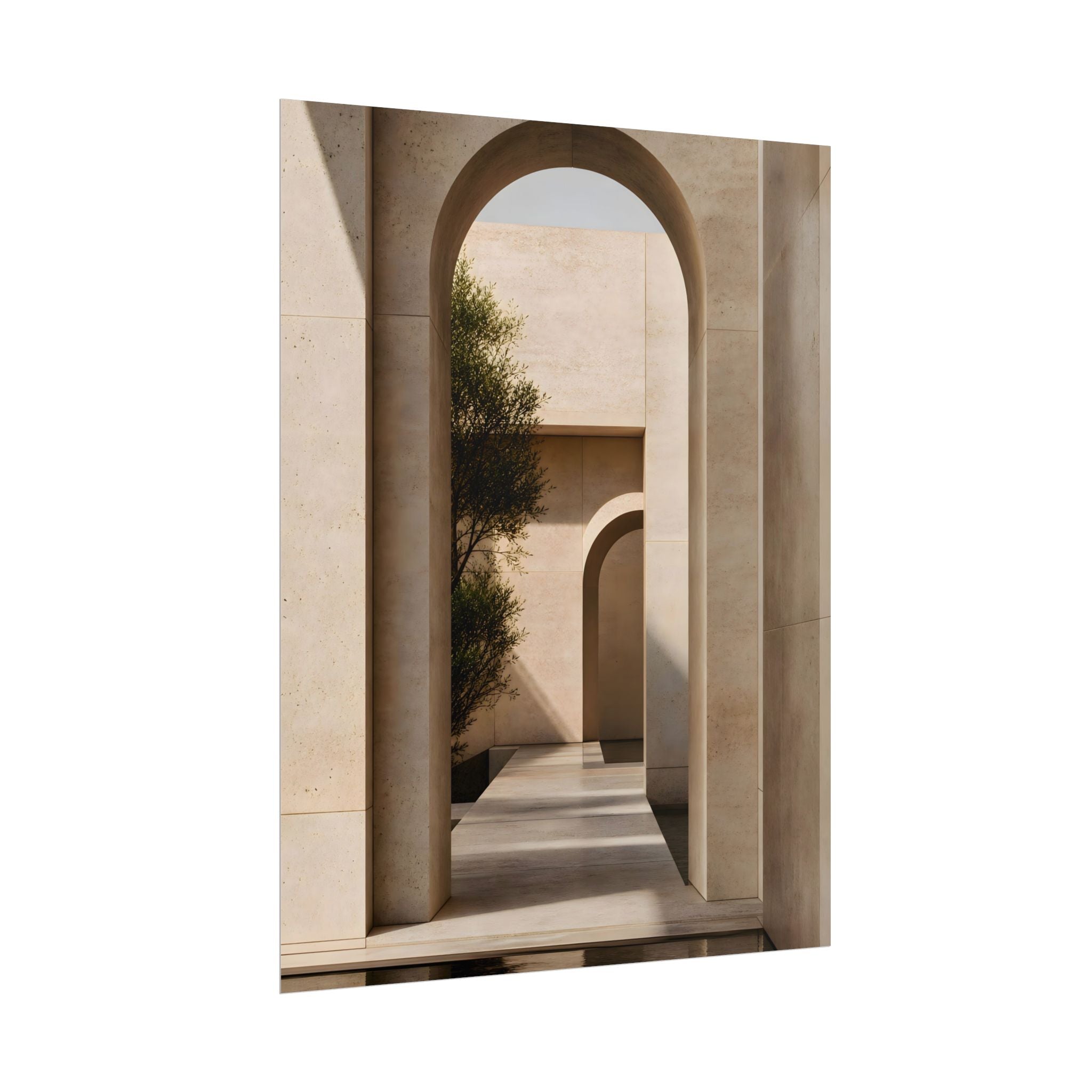 Minimalist Architectural Poster — Neutral Archway Wall Art (Rolled Poster)
