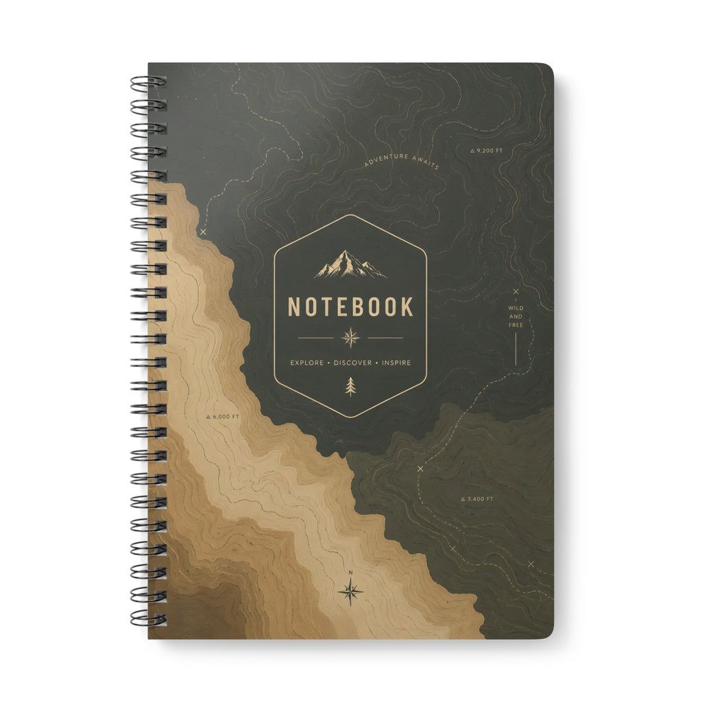 A5 Topographic Adventure Notebook — 'Notebook' Mountain Design Wirobound Journal