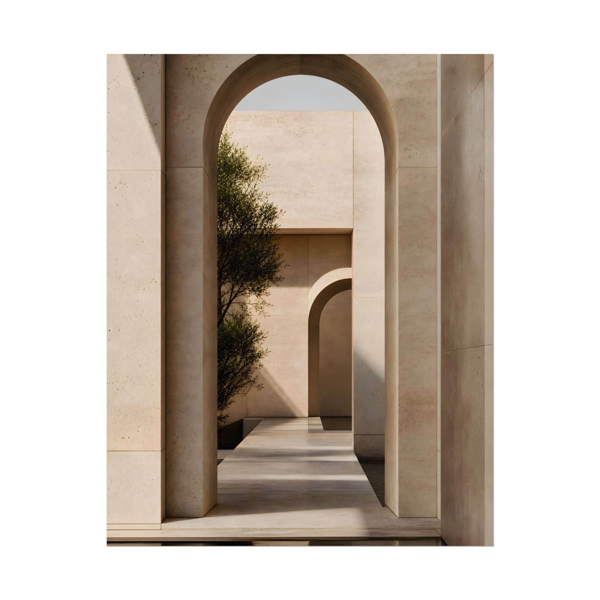 Minimalist Architectural Poster — Neutral Archway Wall Art (Rolled Poster)