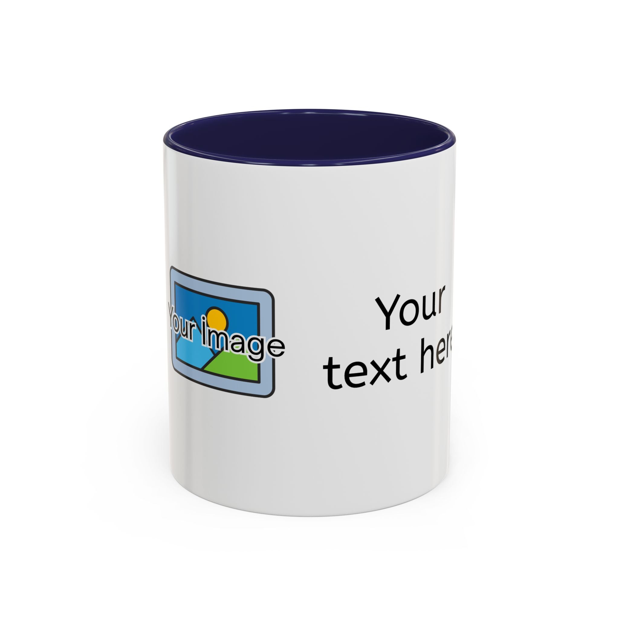 Personalized Accent Coffee Mug - Custom Text & Image, 11oz/15oz