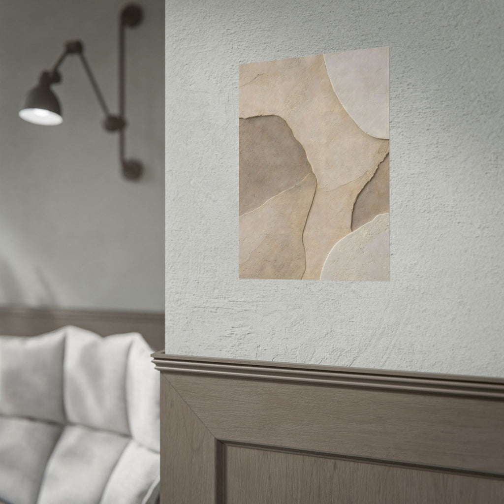Abstract Neutral Texture Rolled Poster — Earth Tone Minimal Wall Art