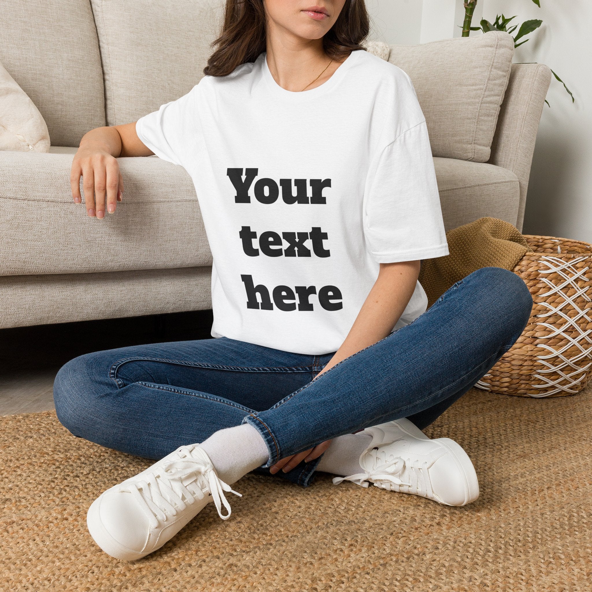 Custom Text T-Shirt — Personalized "Your Text Here" Graphic Tee