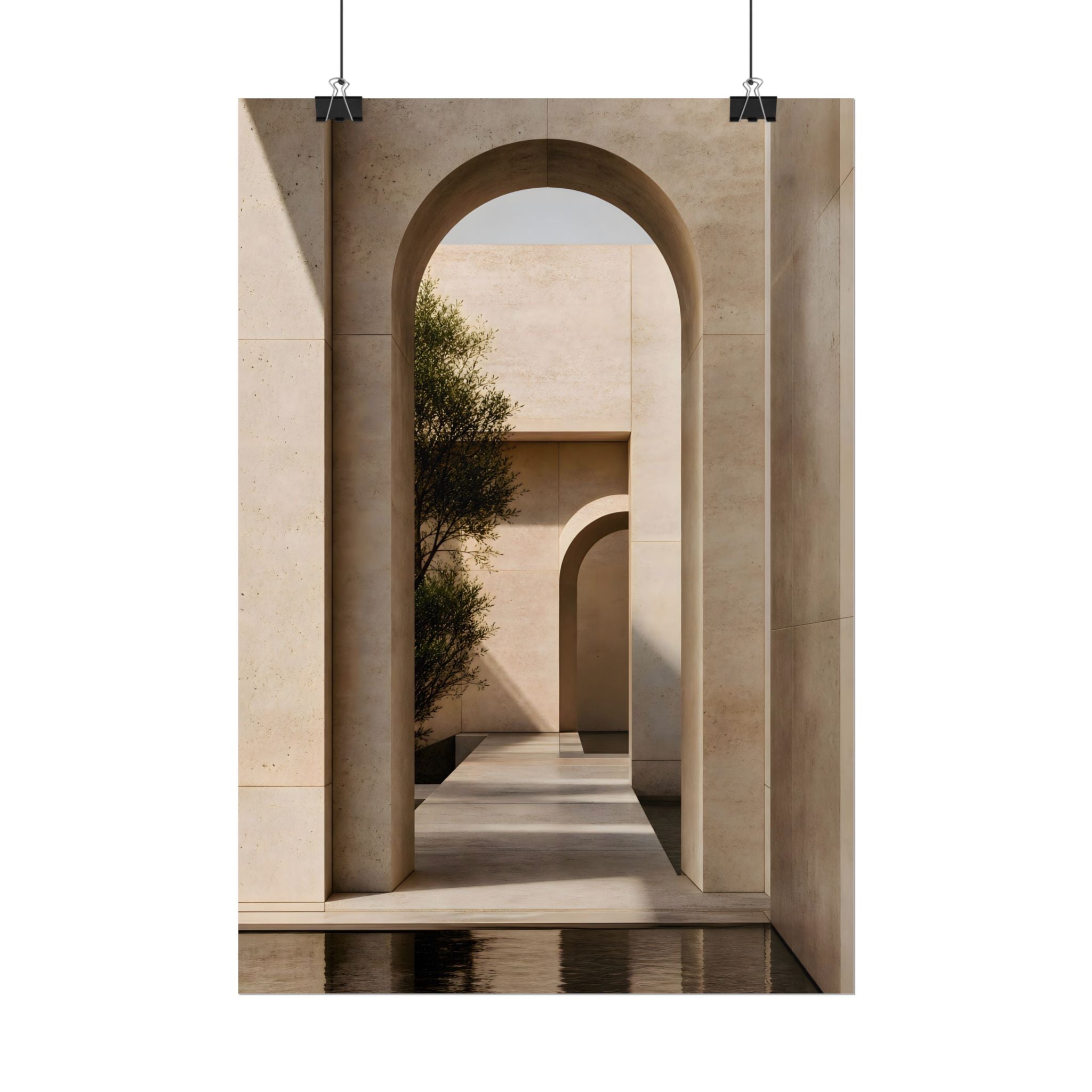 Minimalist Architectural Poster — Neutral Archway Wall Art (Rolled Poster)