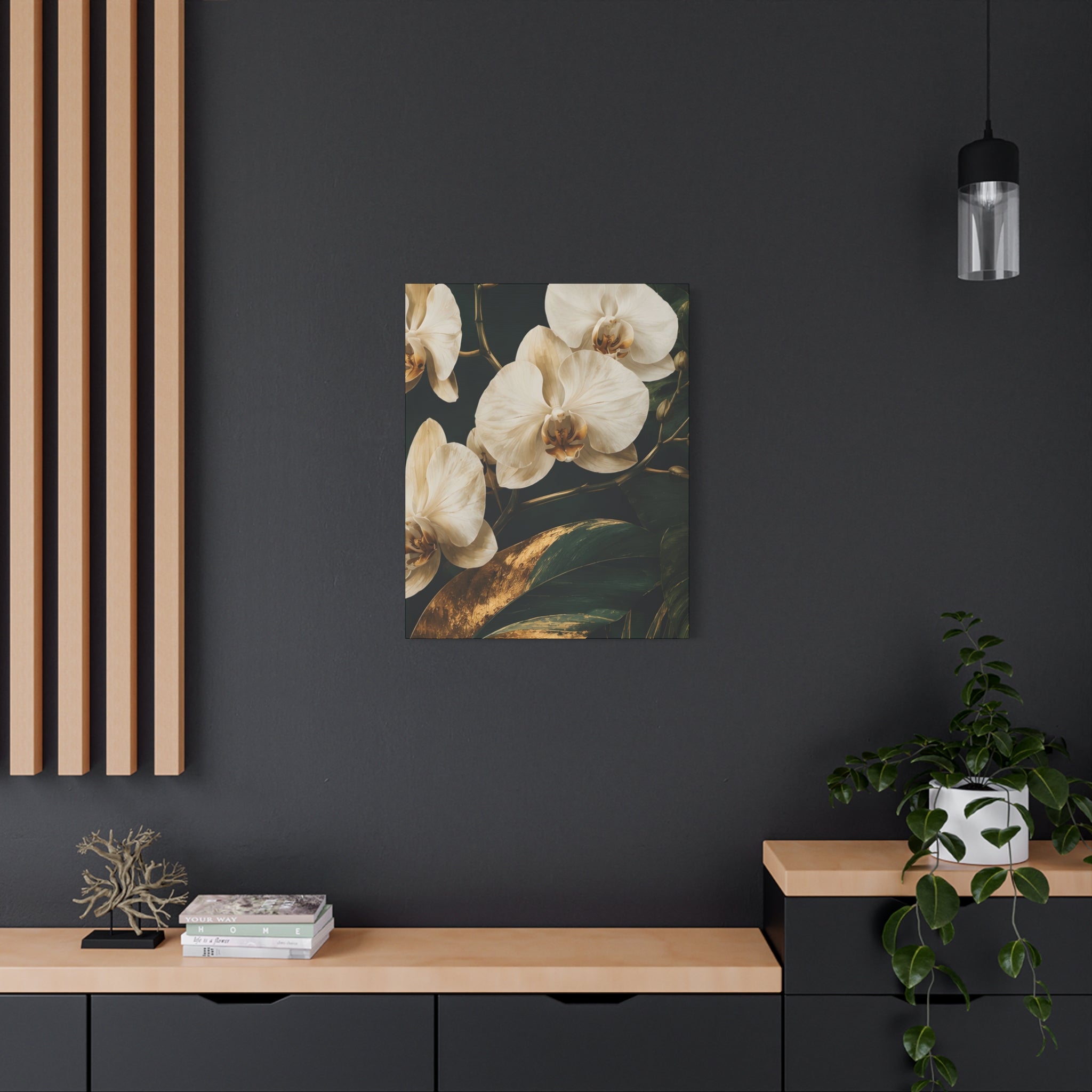 Orchid Botanical Matte Canvas Print — Stretched 1.25"