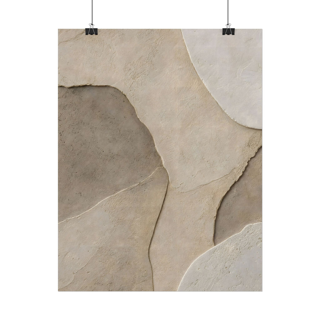 Abstract Neutral Texture Rolled Poster — Earth Tone Minimal Wall Art