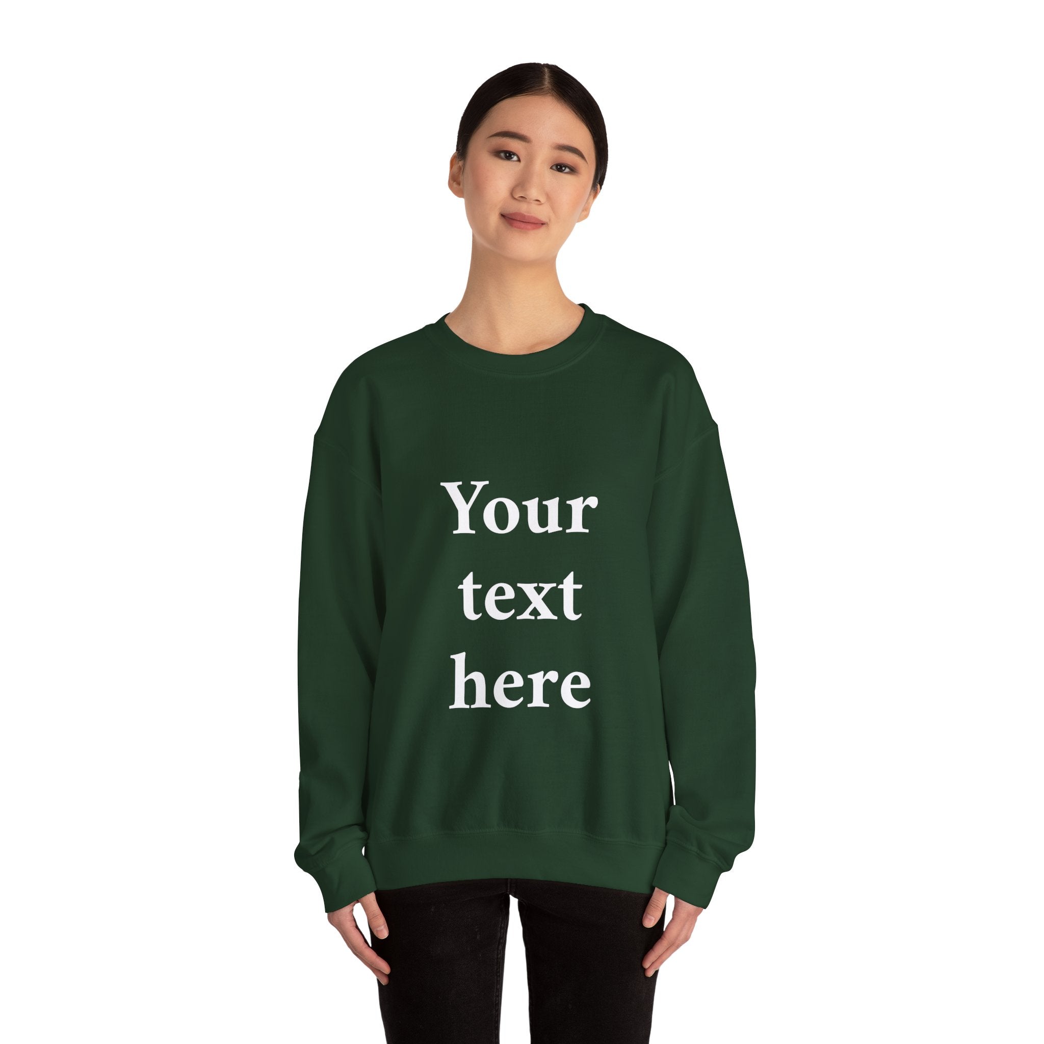 Custom Text Crewneck Sweatshirt — Personalized Minimalist Sweatshirt