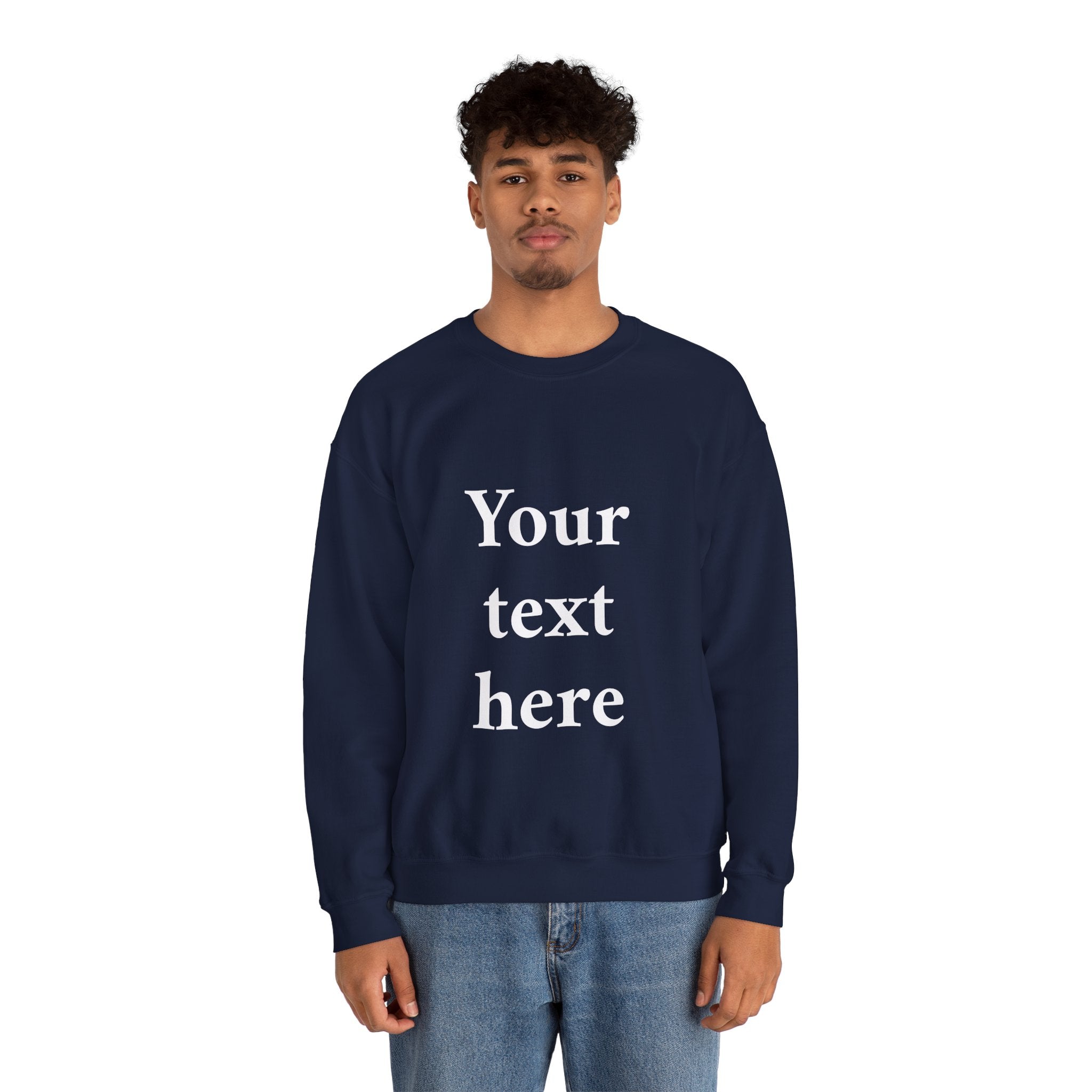 Custom Text Crewneck Sweatshirt — Personalized Minimalist Sweatshirt