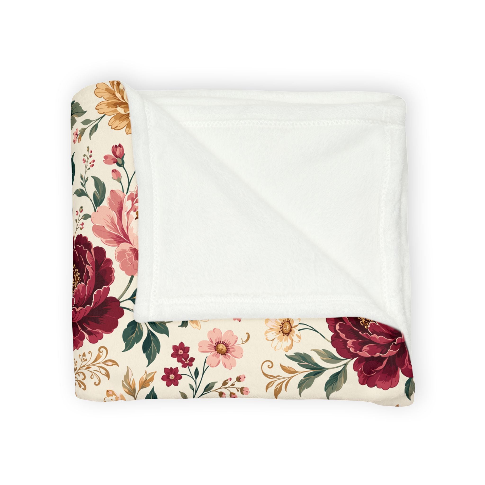 Floral Vintage Rose Blanket — Cozy Cottagecore Throw
