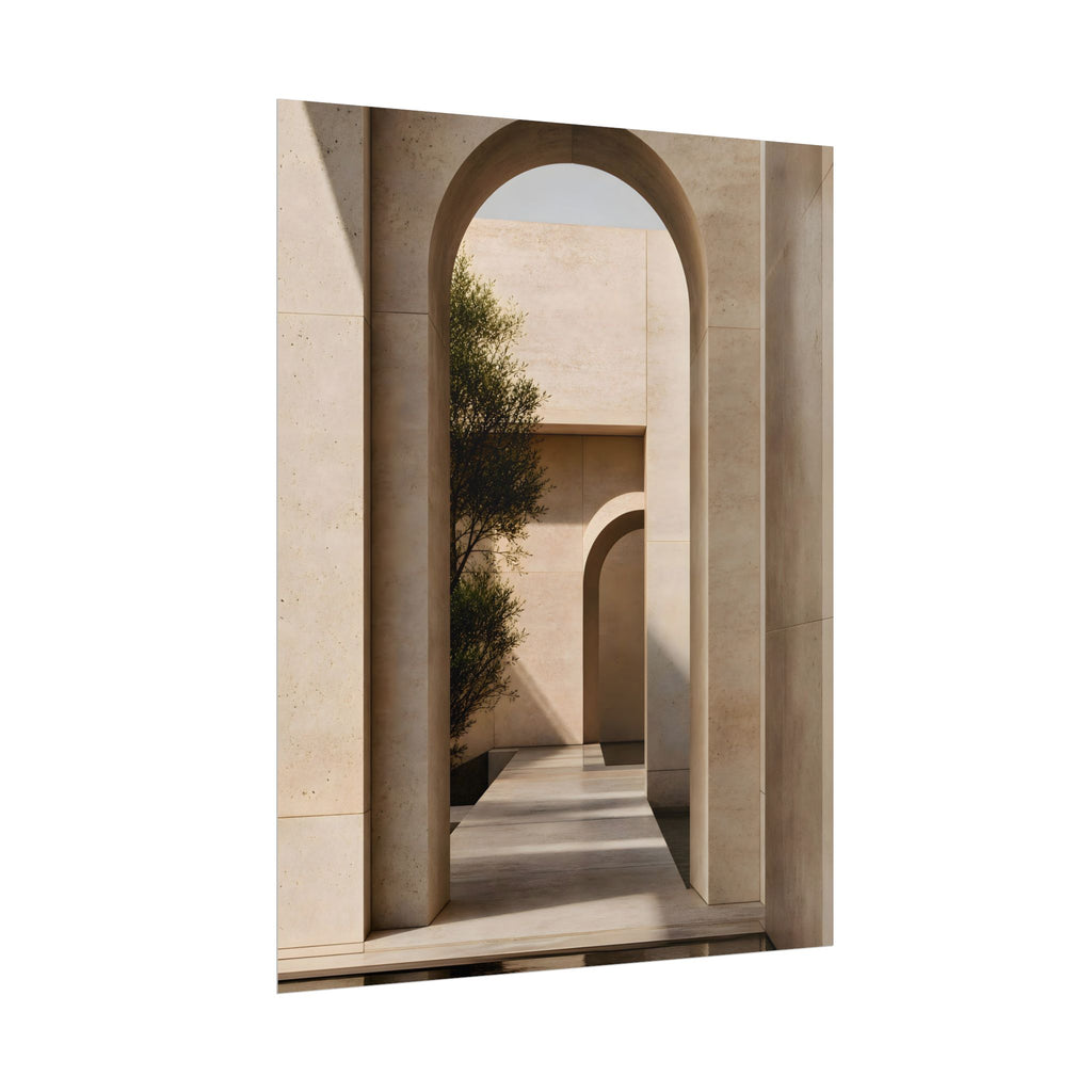 Minimalist Architectural Poster — Neutral Archway Wall Art (Rolled Poster)