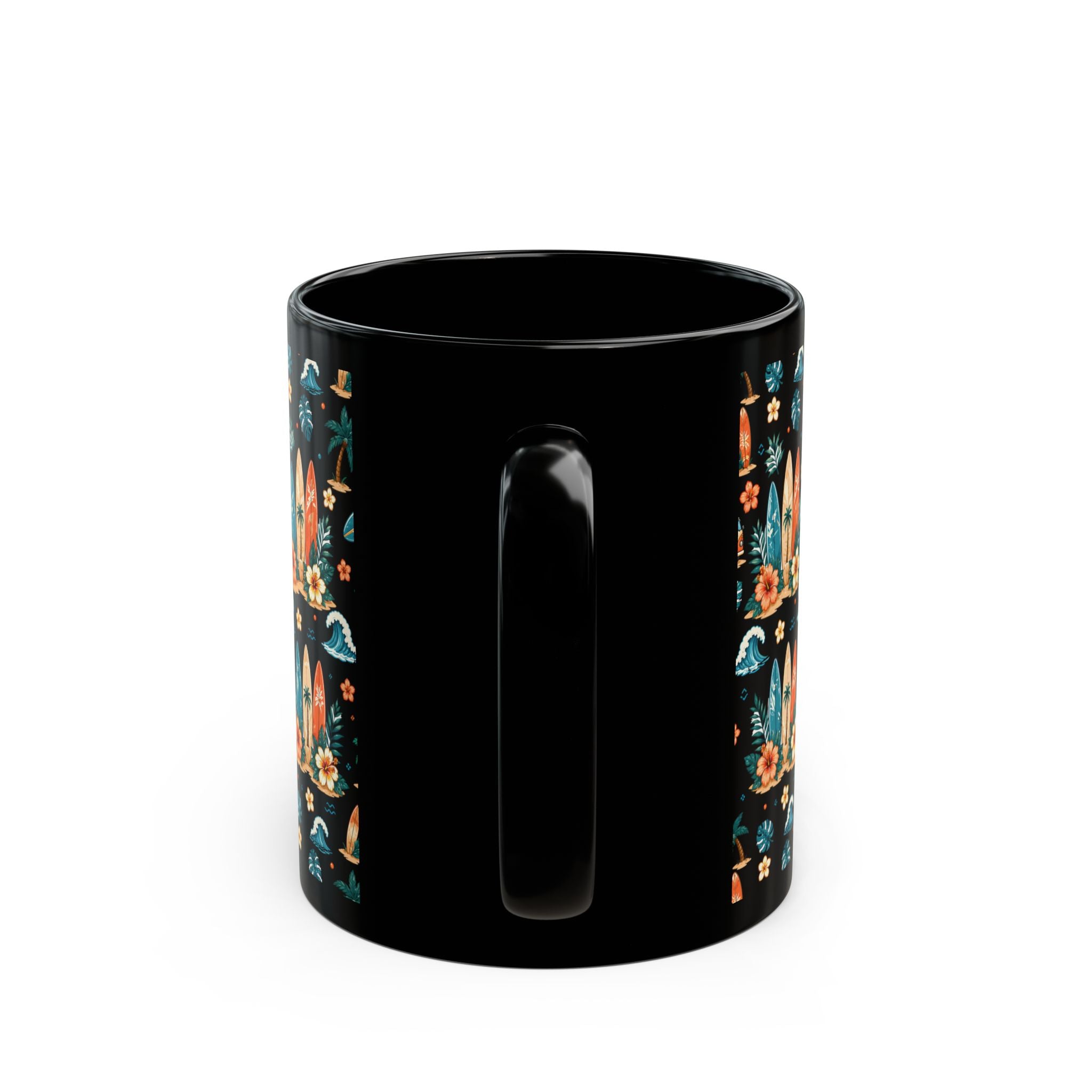 Tropical Surf Mug — Retro Hawaiian Surfboard Pattern Coffee Cup