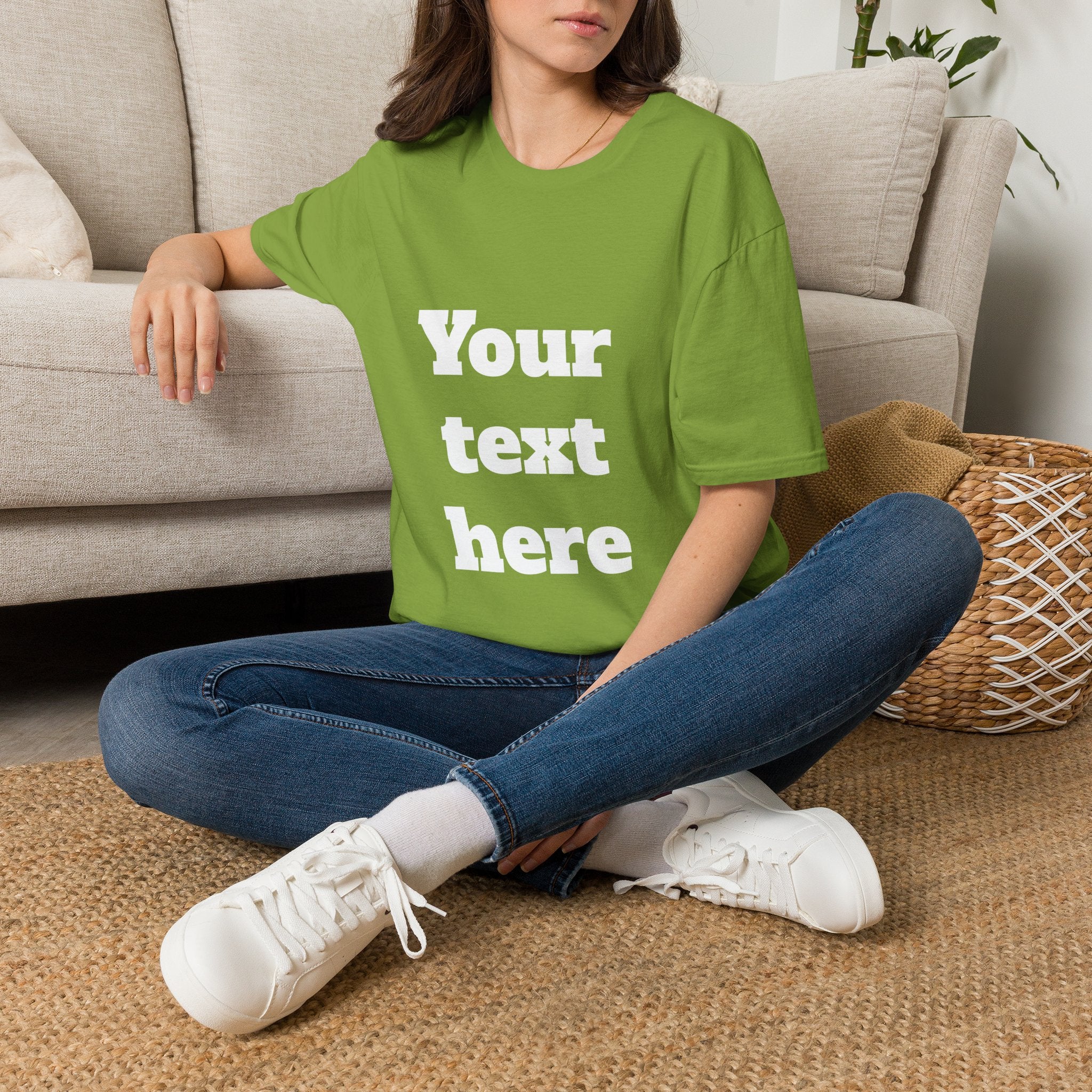 Custom Text T-Shirt — Personalized "Your Text Here" Graphic Tee