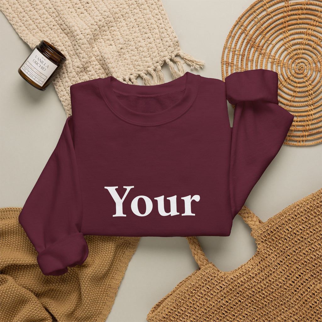 Custom Text Crewneck Sweatshirt — Personalized Minimalist Sweatshirt