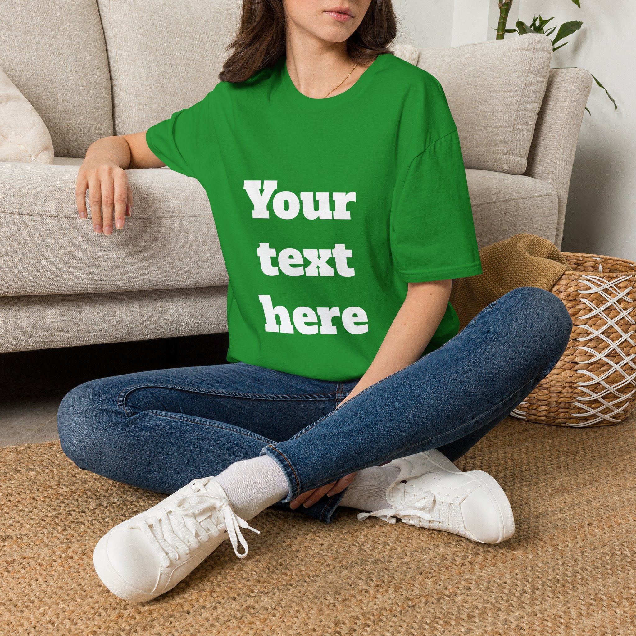 Custom Text T-Shirt — Personalized "Your Text Here" Graphic Tee