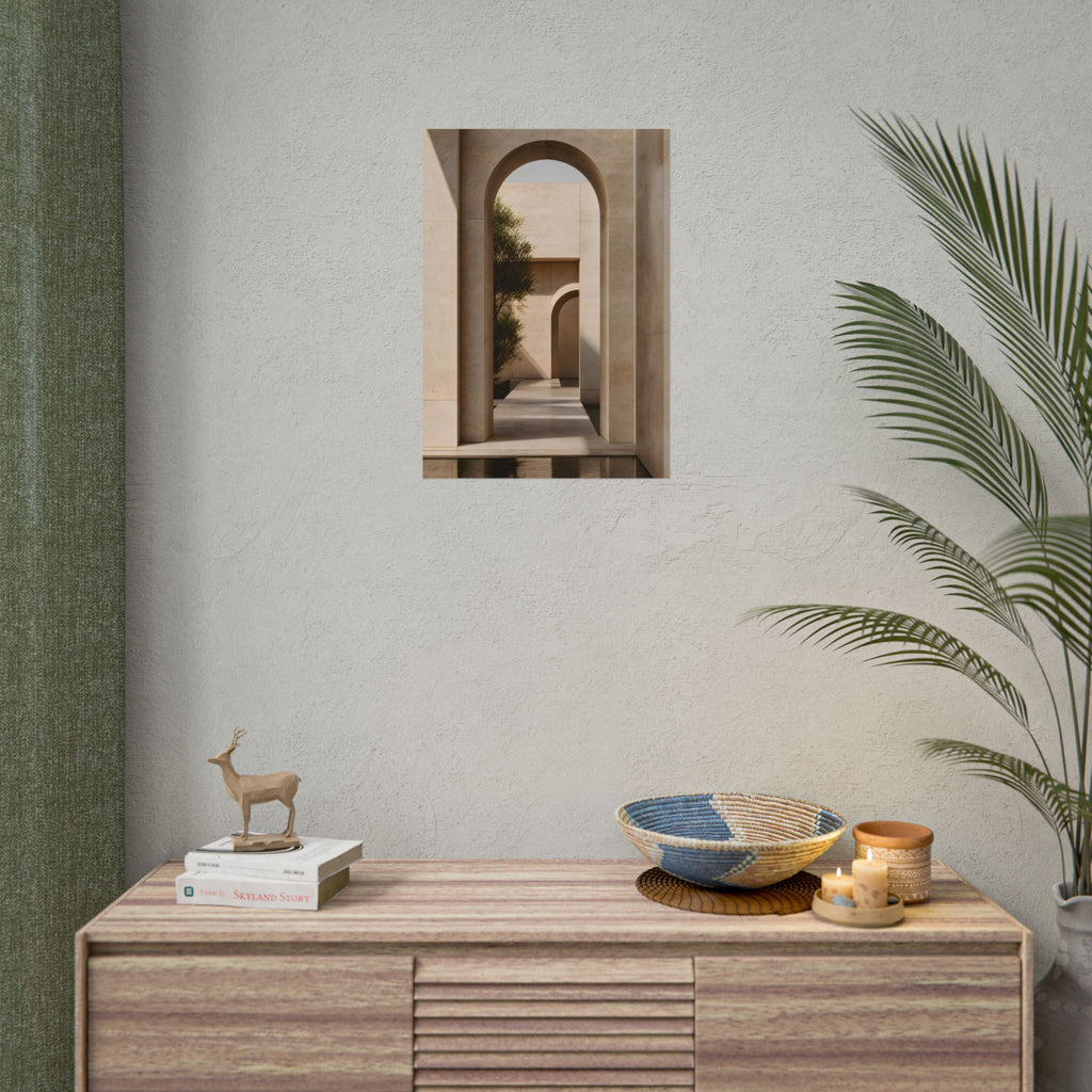 Minimalist Architectural Poster — Neutral Archway Wall Art (Rolled Poster)