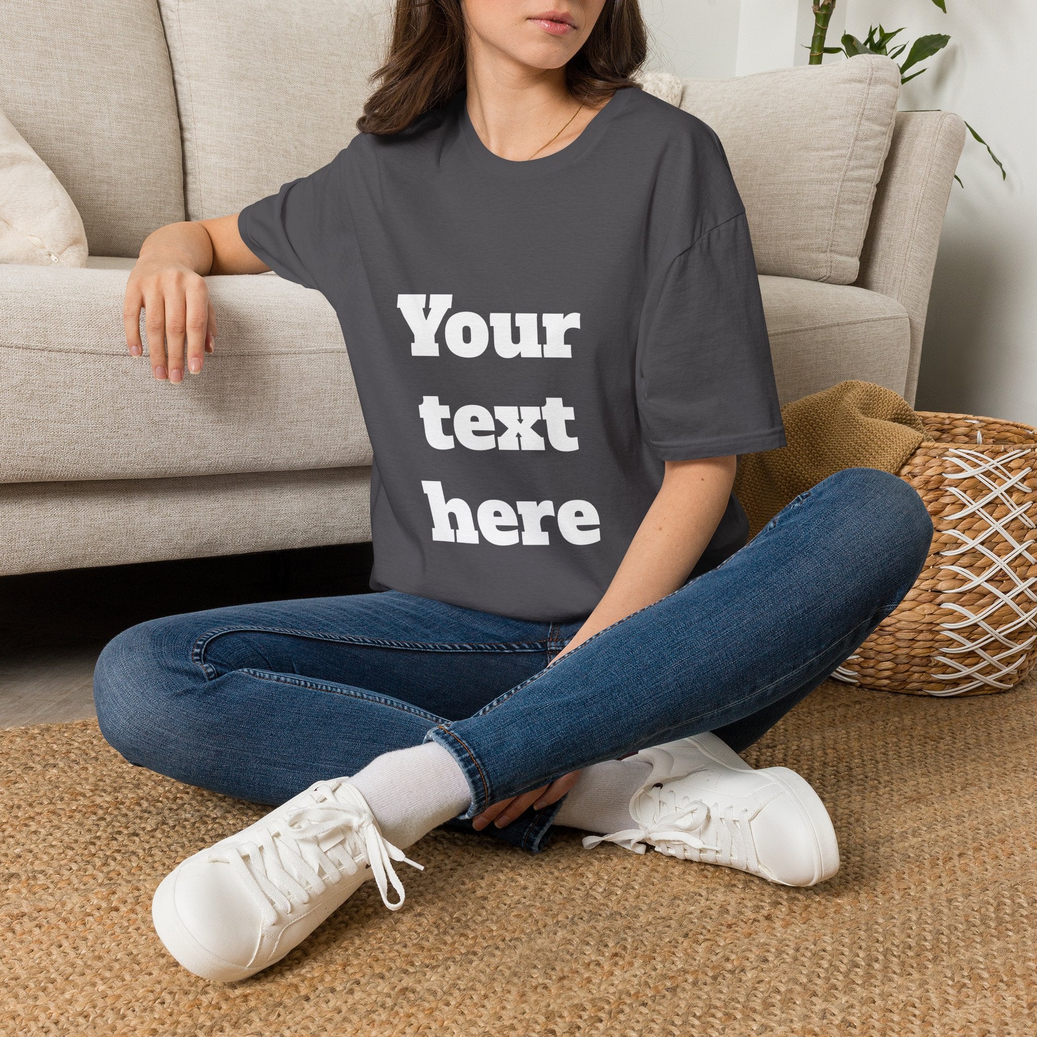 Custom Text T-Shirt — Personalized "Your Text Here" Graphic Tee