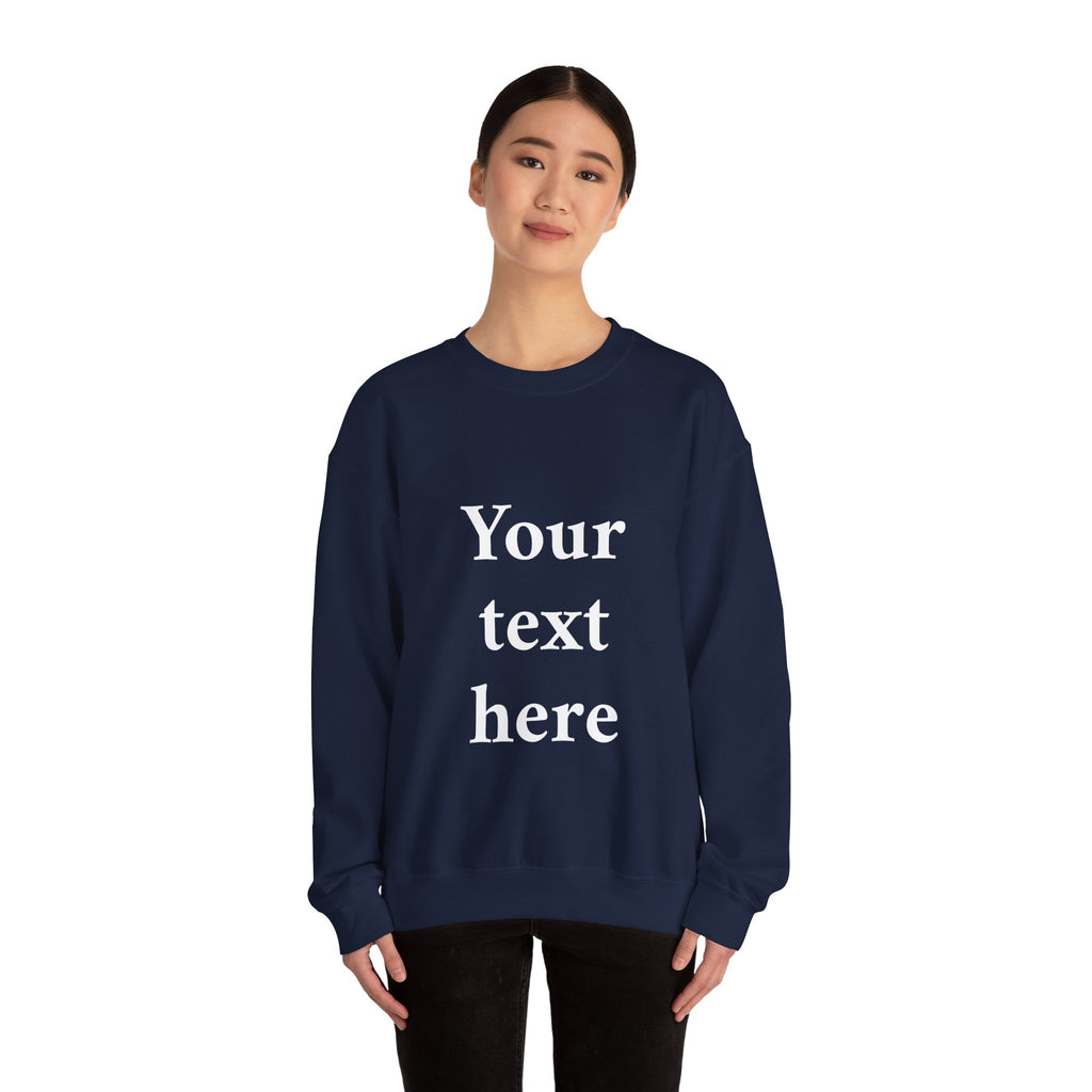 Custom Text Crewneck Sweatshirt — Personalized Minimalist Sweatshirt