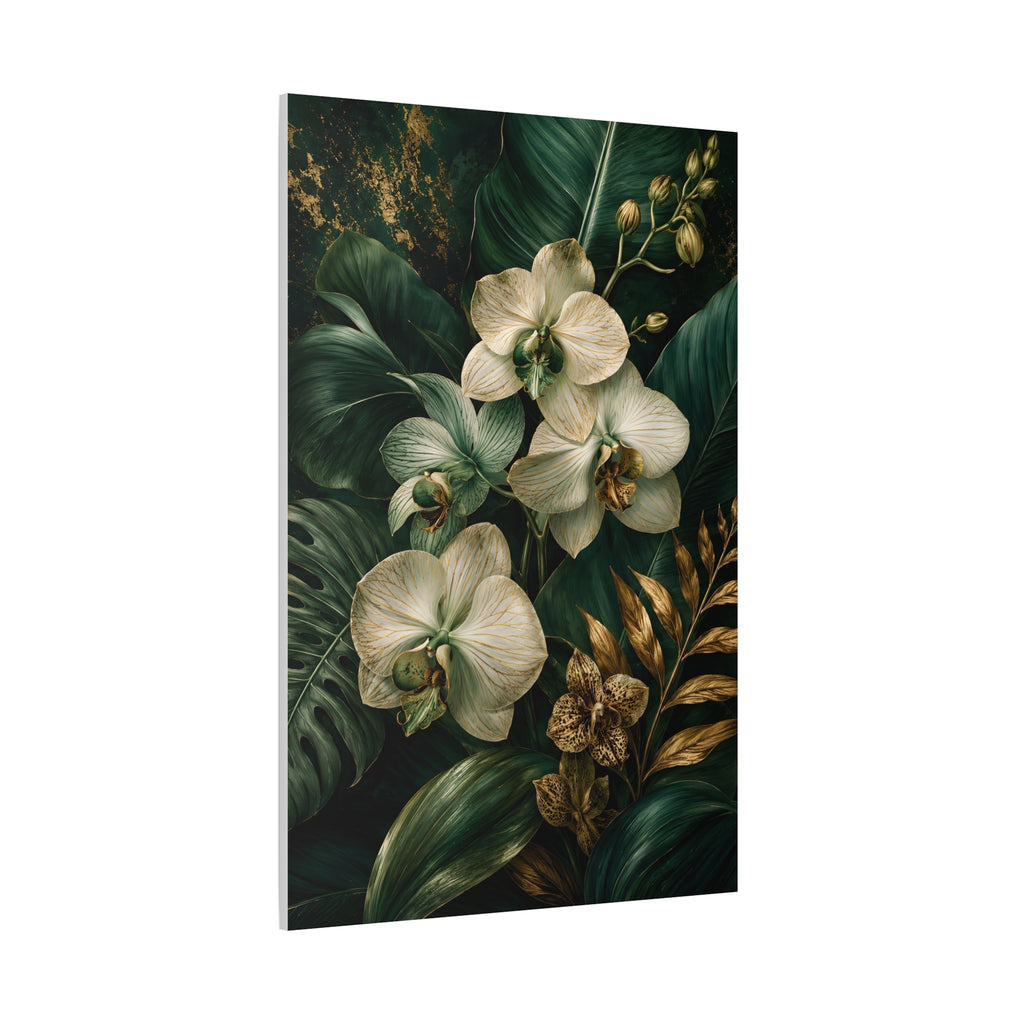 Orchid & Tropical Foliage Matte Canvas Print — Stretched Wall Art