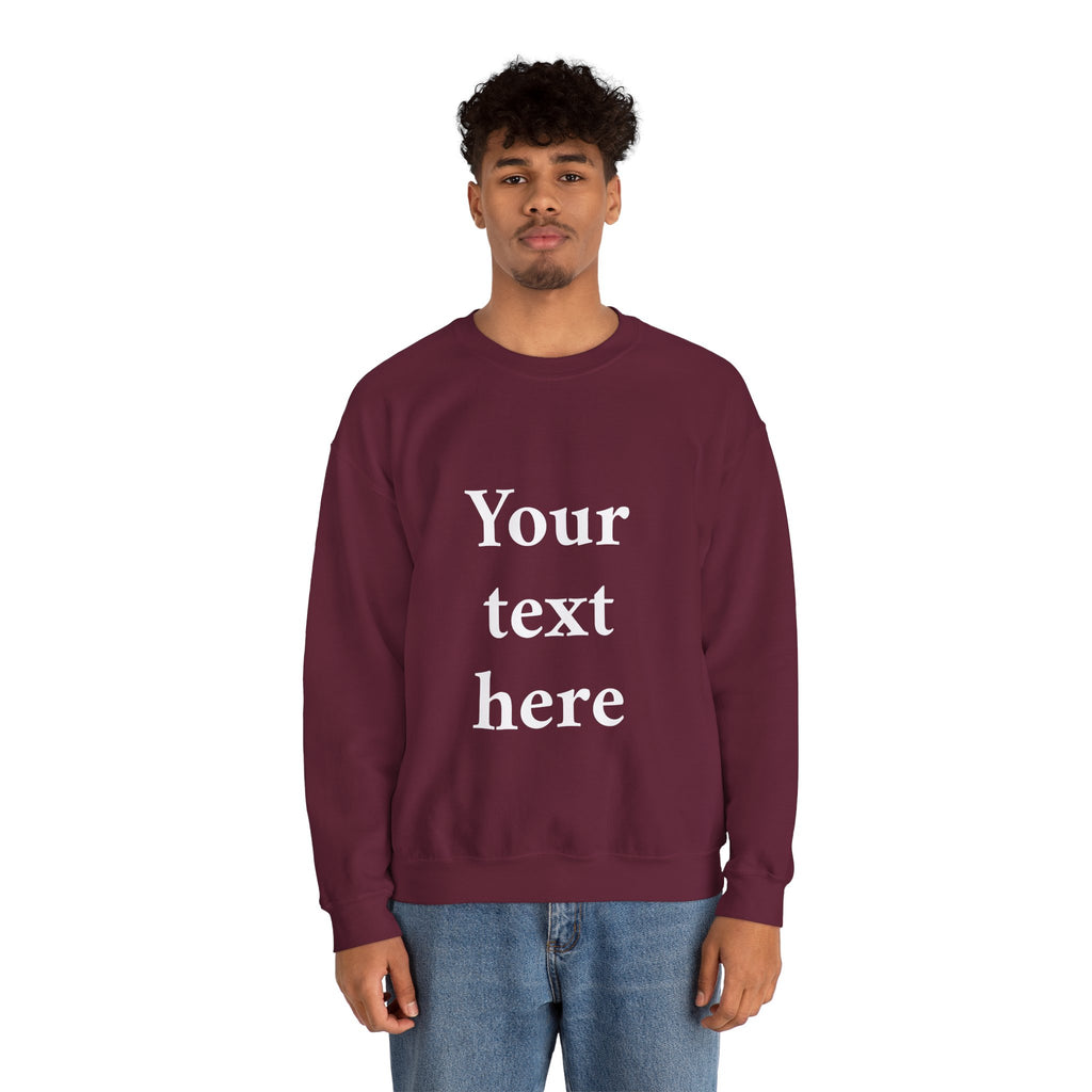 Custom Text Crewneck Sweatshirt — Personalized Minimalist Sweatshirt