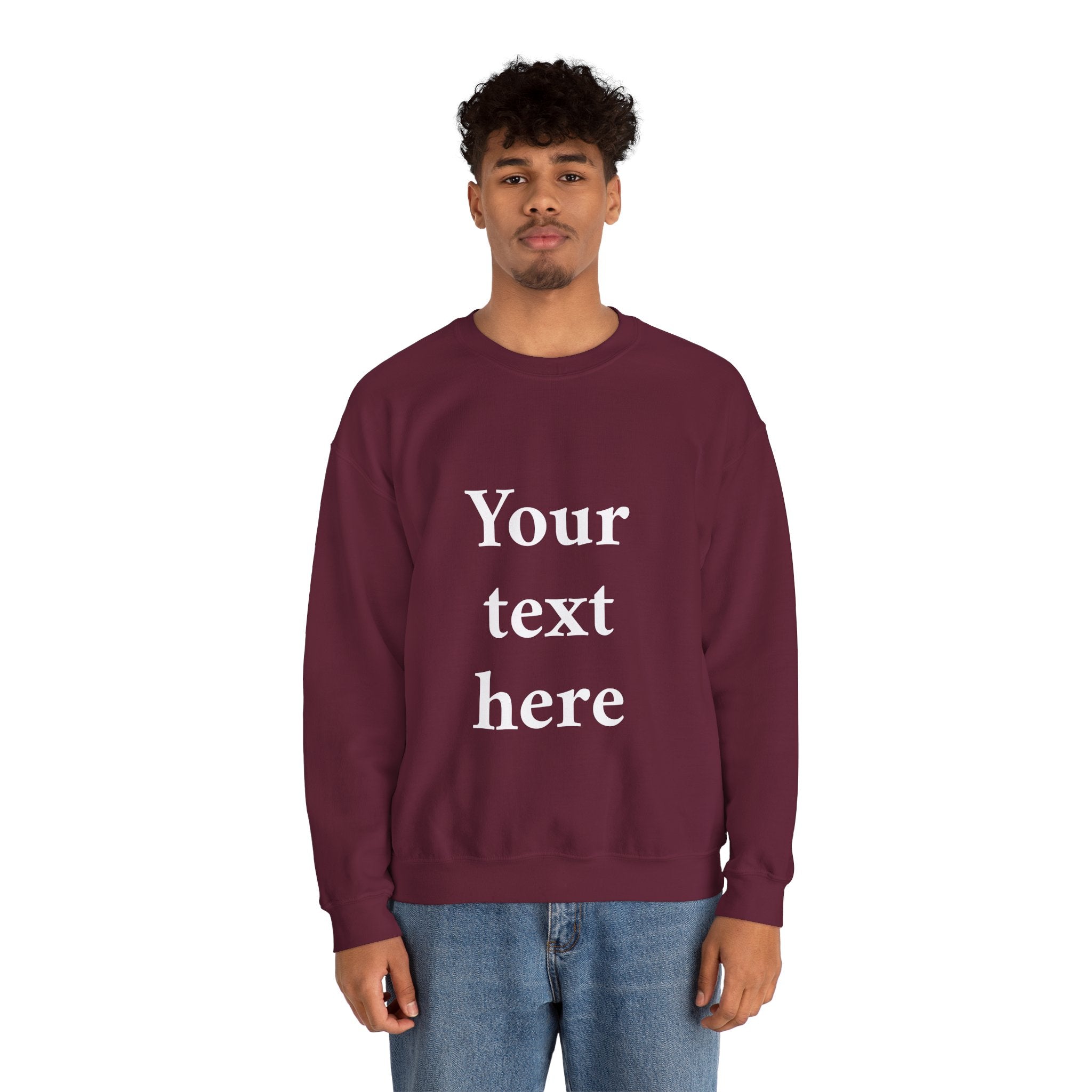 Custom Text Crewneck Sweatshirt — Personalized Minimalist Sweatshirt