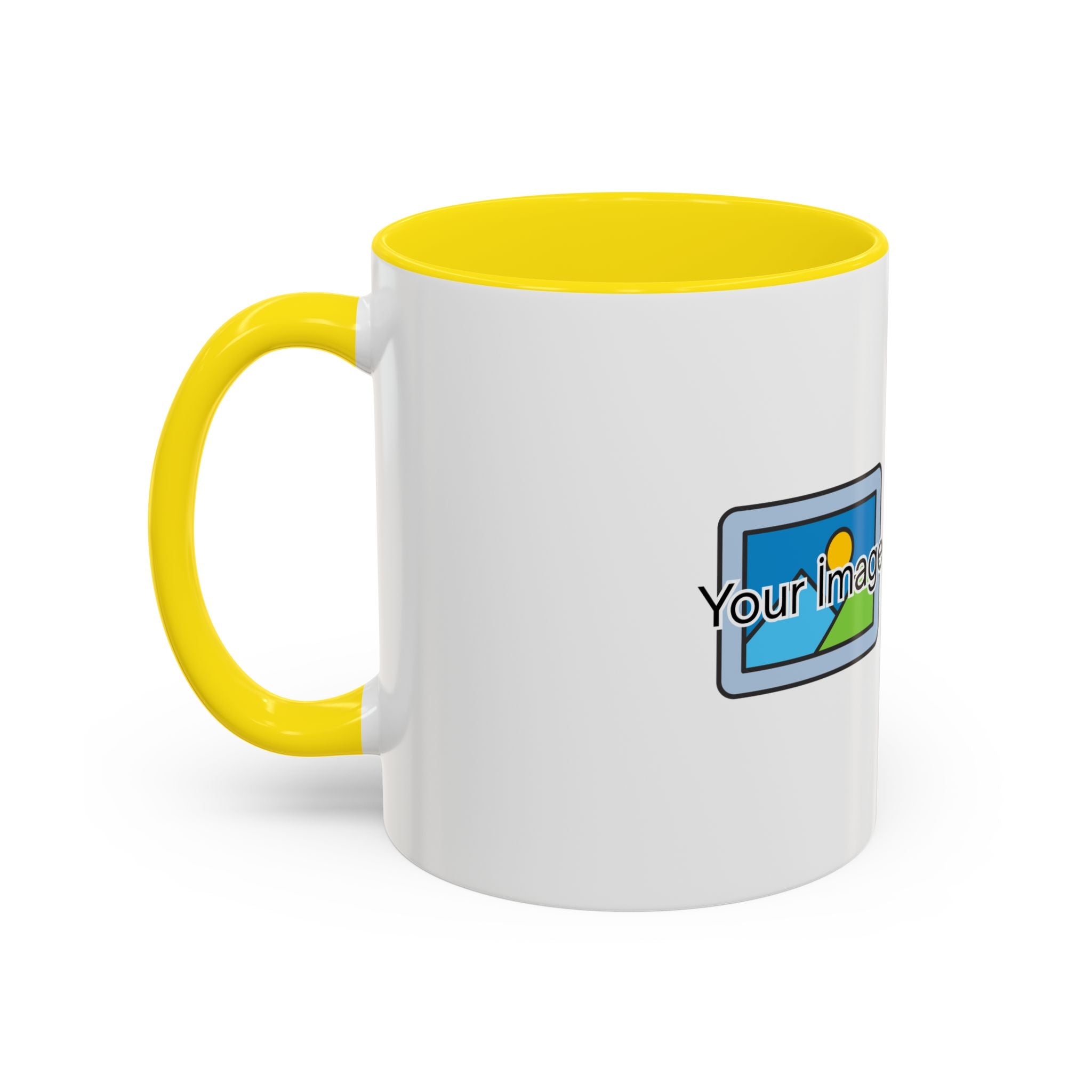 Personalized Accent Coffee Mug - Custom Text & Image, 11oz/15oz