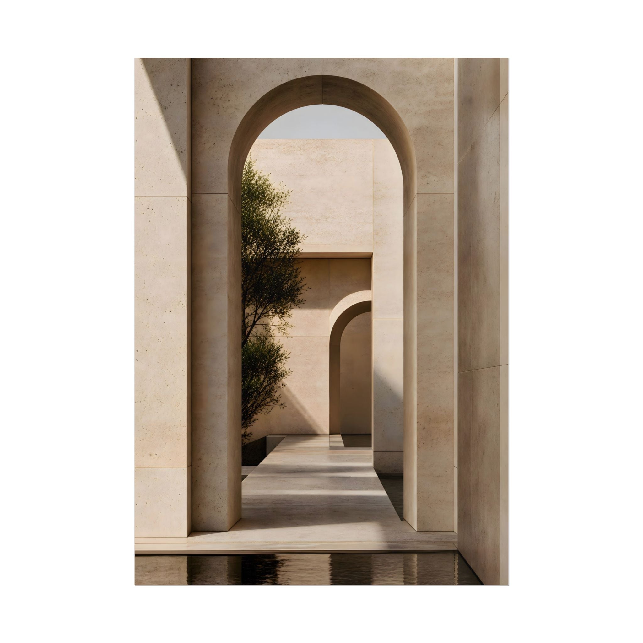 Minimalist Architectural Poster — Neutral Archway Wall Art (Rolled Poster)