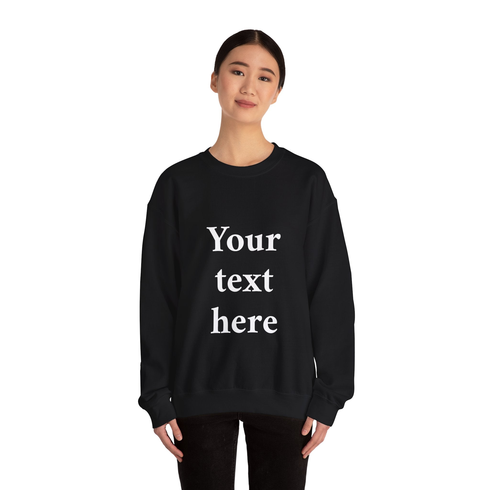 Custom Text Crewneck Sweatshirt — Personalized Minimalist Sweatshirt