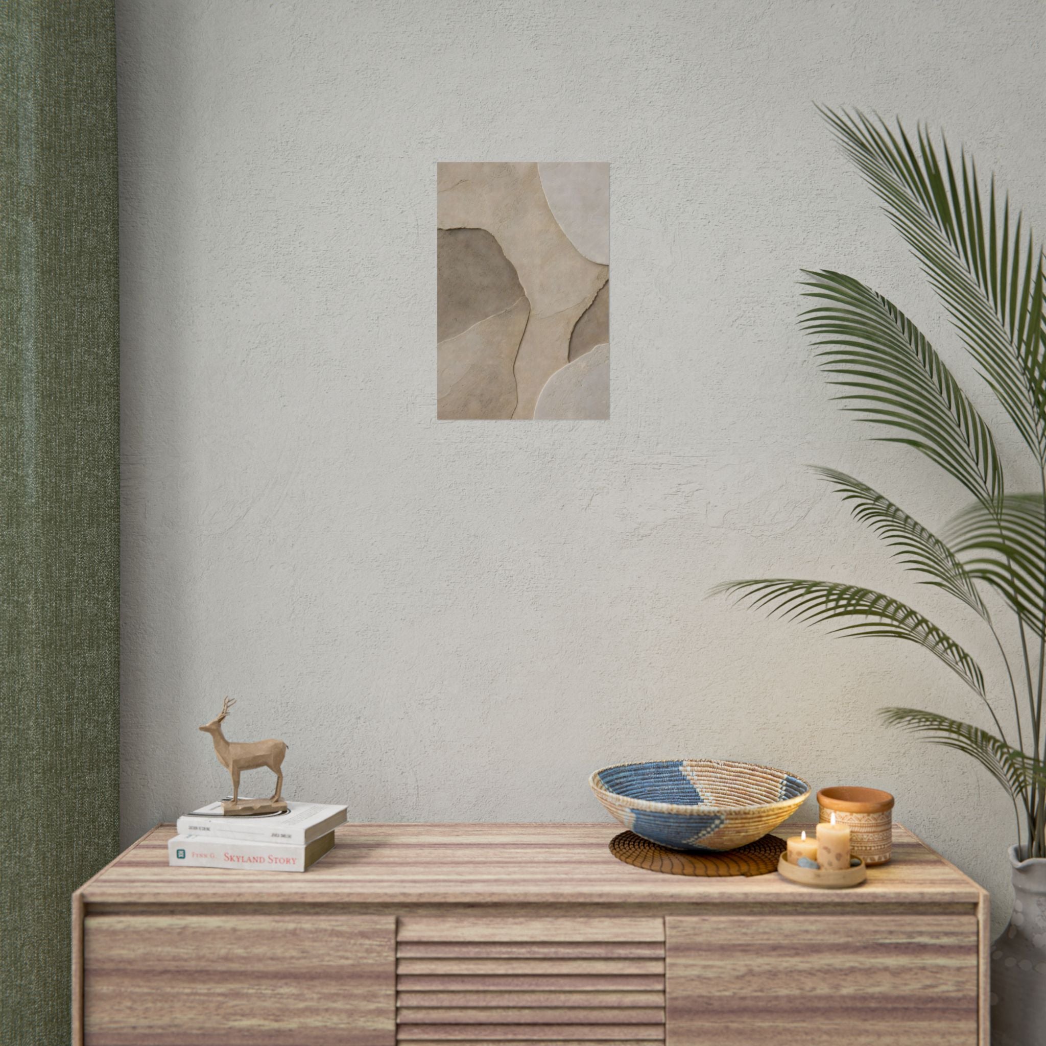 Abstract Neutral Texture Rolled Poster — Earth Tone Minimal Wall Art