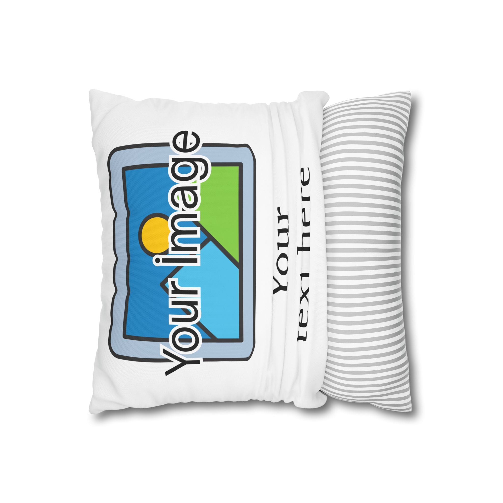 Personalized Photo & Text Throw Pillow Cover