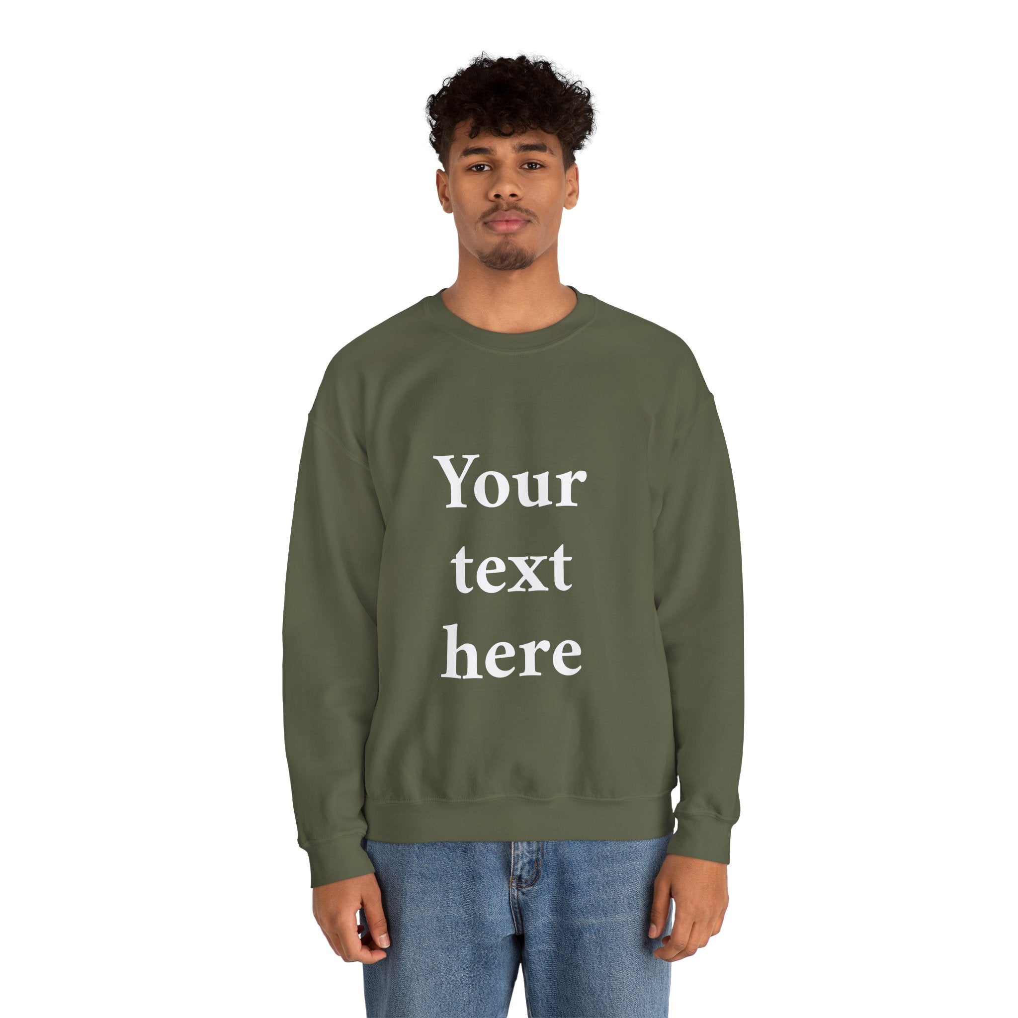 Custom Text Crewneck Sweatshirt — Personalized Minimalist Sweatshirt