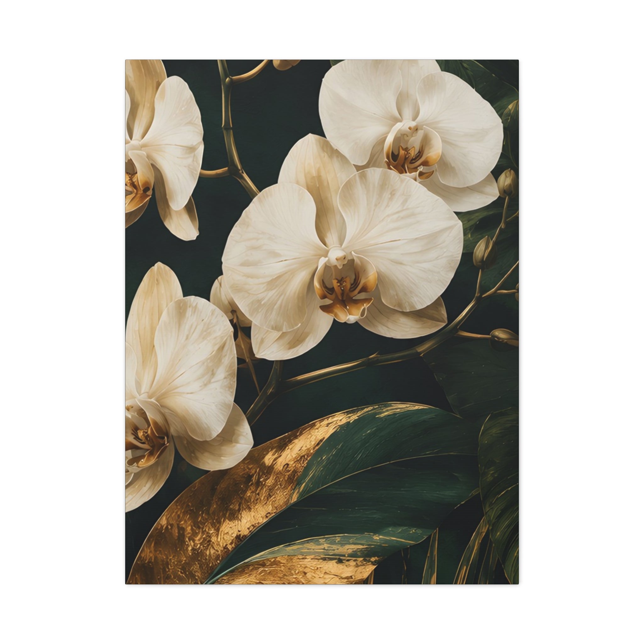 Orchid Botanical Matte Canvas Print — Stretched 1.25"