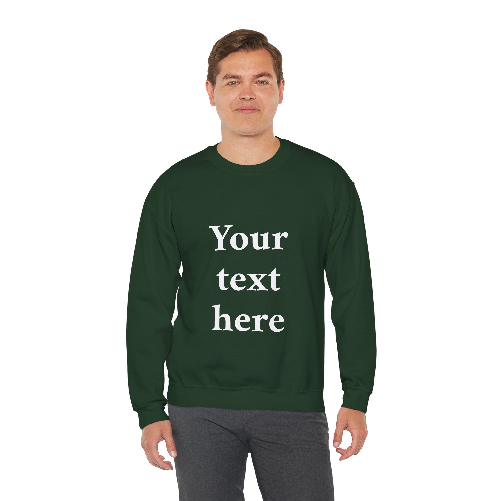 Custom Text Crewneck Sweatshirt — Personalized Minimalist Sweatshirt