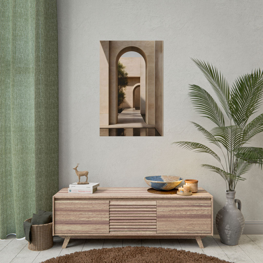 Minimalist Architectural Poster — Neutral Archway Wall Art (Rolled Poster)