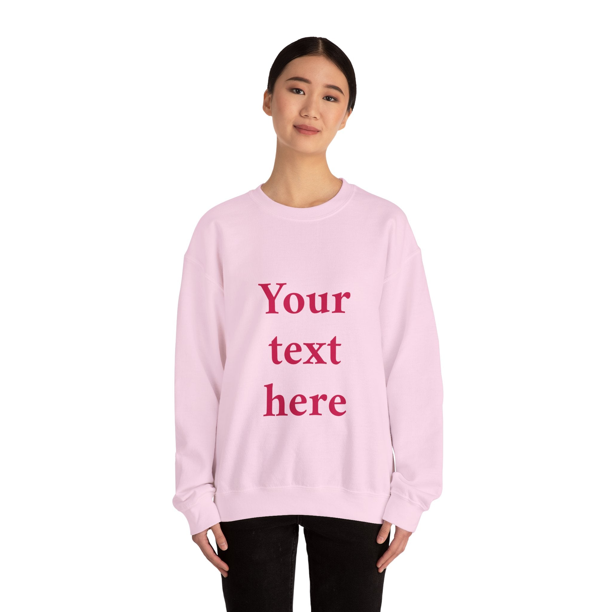 Custom Text Crewneck Sweatshirt — Personalized Minimalist Sweatshirt