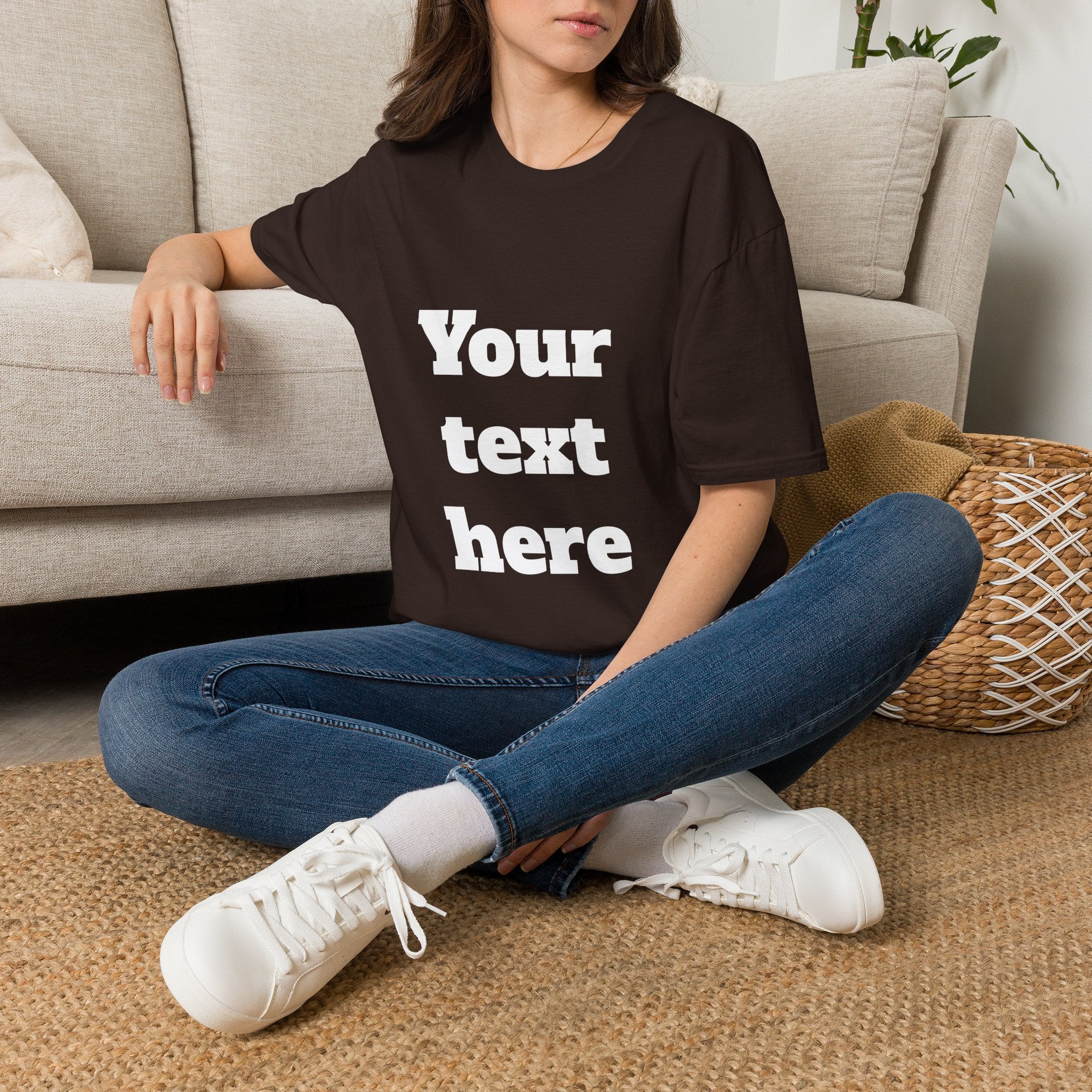Custom Text T-Shirt — Personalized "Your Text Here" Graphic Tee