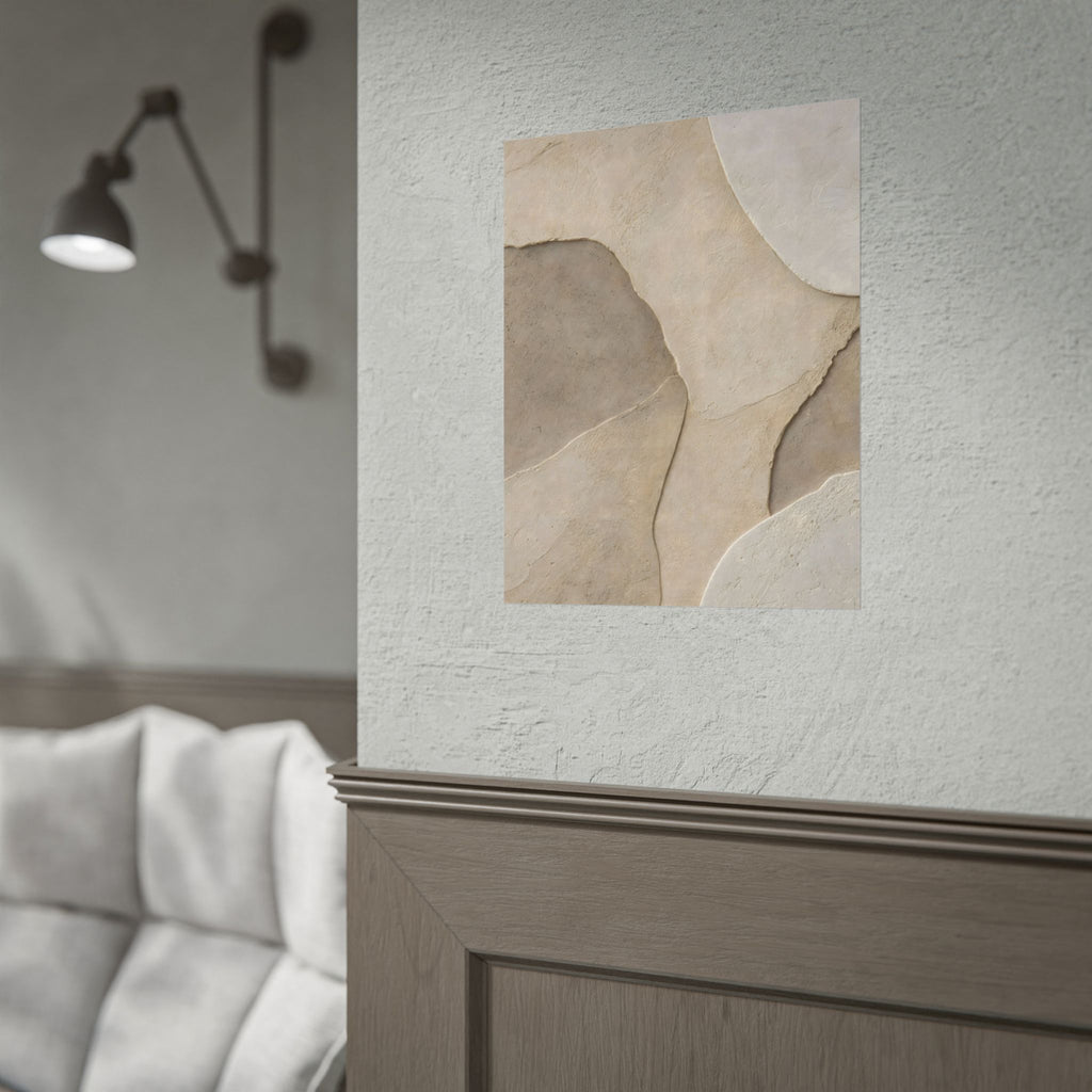 Abstract Neutral Texture Rolled Poster — Earth Tone Minimal Wall Art