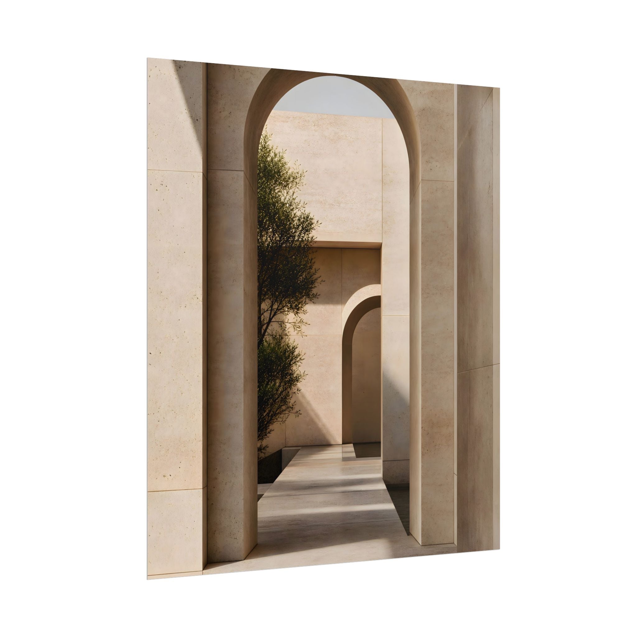 Minimalist Architectural Poster — Neutral Archway Wall Art (Rolled Poster)