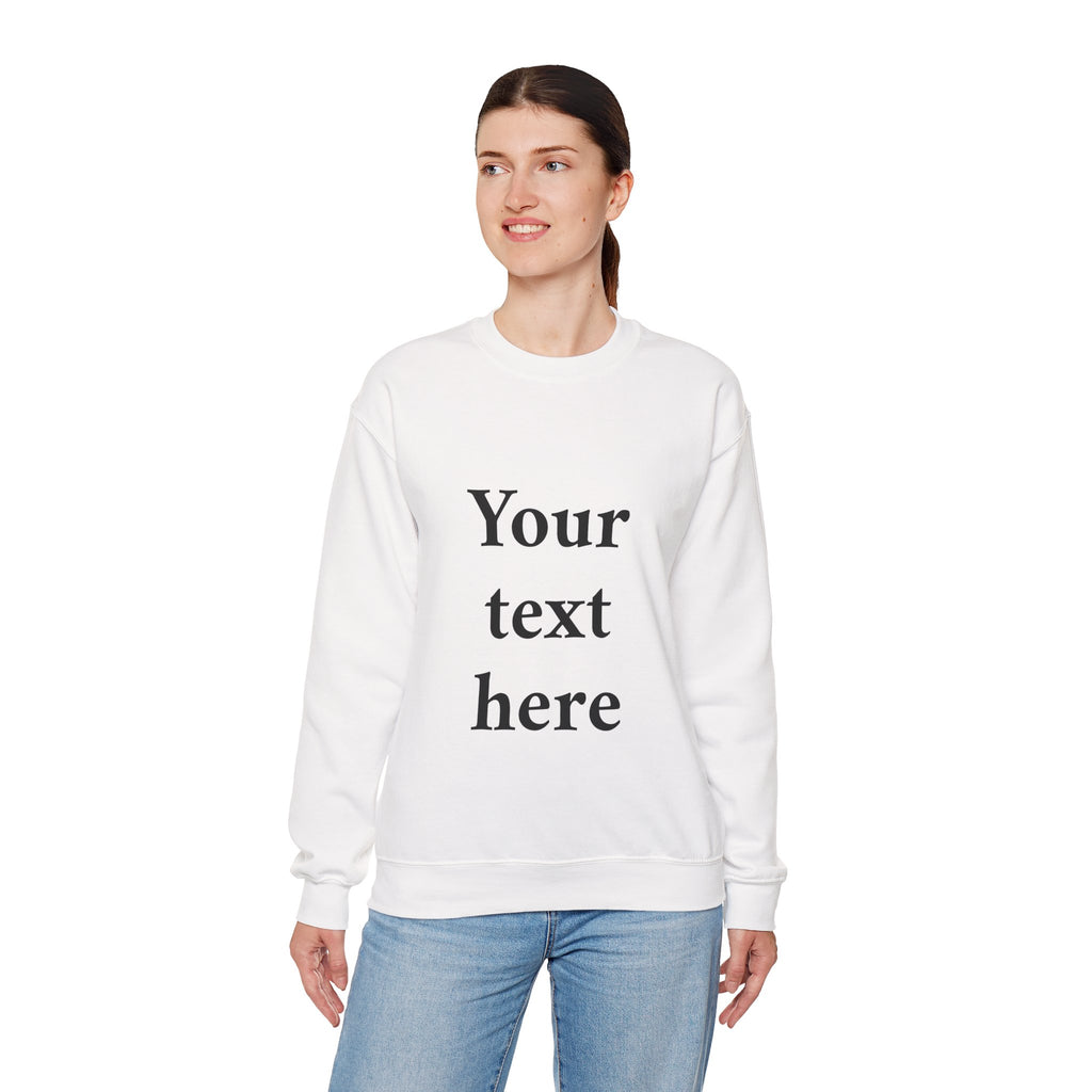 Custom Text Crewneck Sweatshirt — Personalized Minimalist Sweatshirt