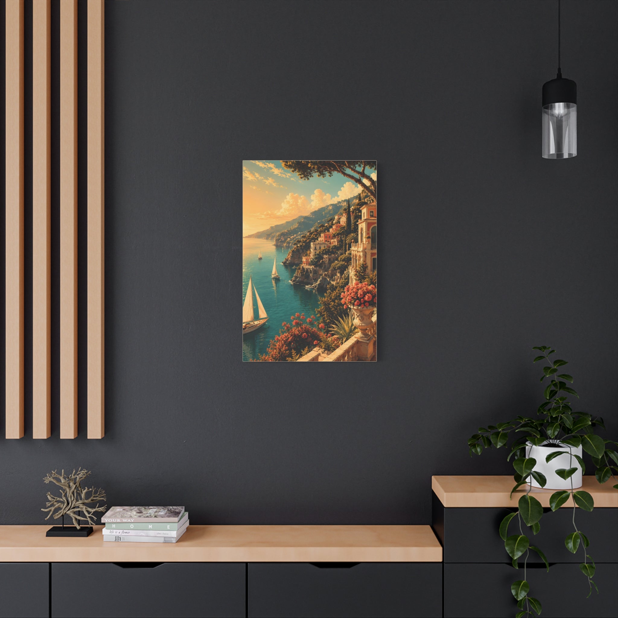 Mediterranean Coastal Sunset Matte Canvas