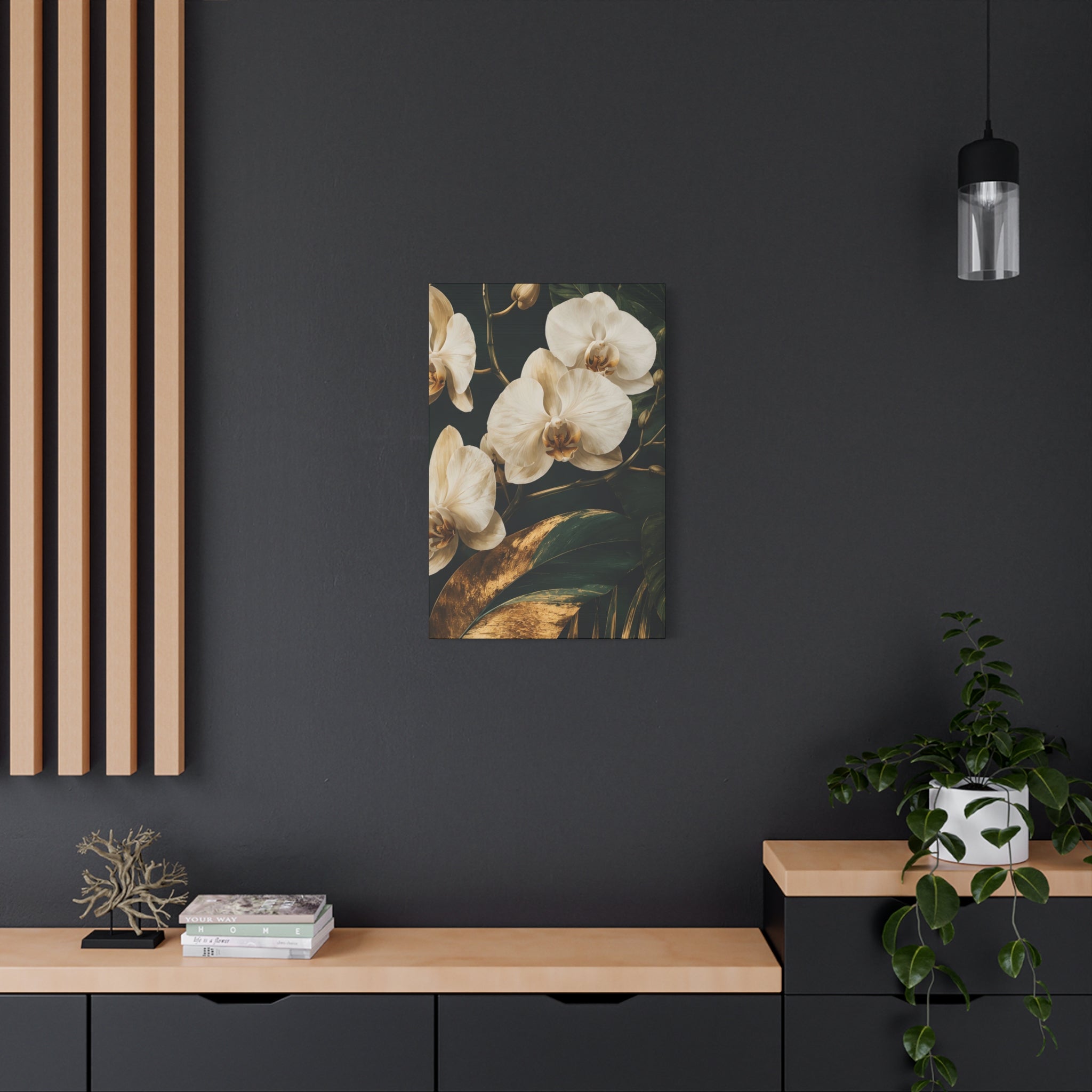 Orchid Botanical Matte Canvas Print — Stretched 1.25"