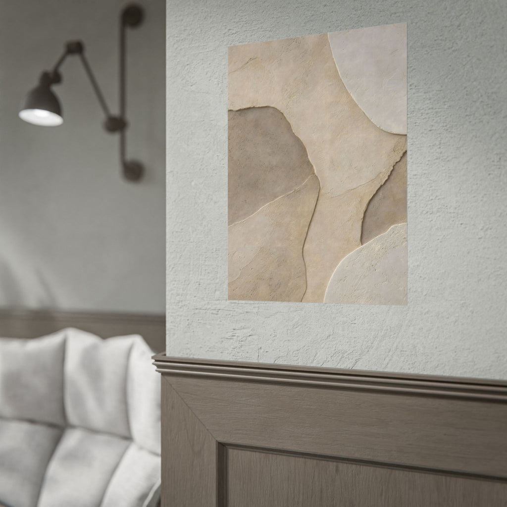 Abstract Neutral Texture Rolled Poster — Earth Tone Minimal Wall Art