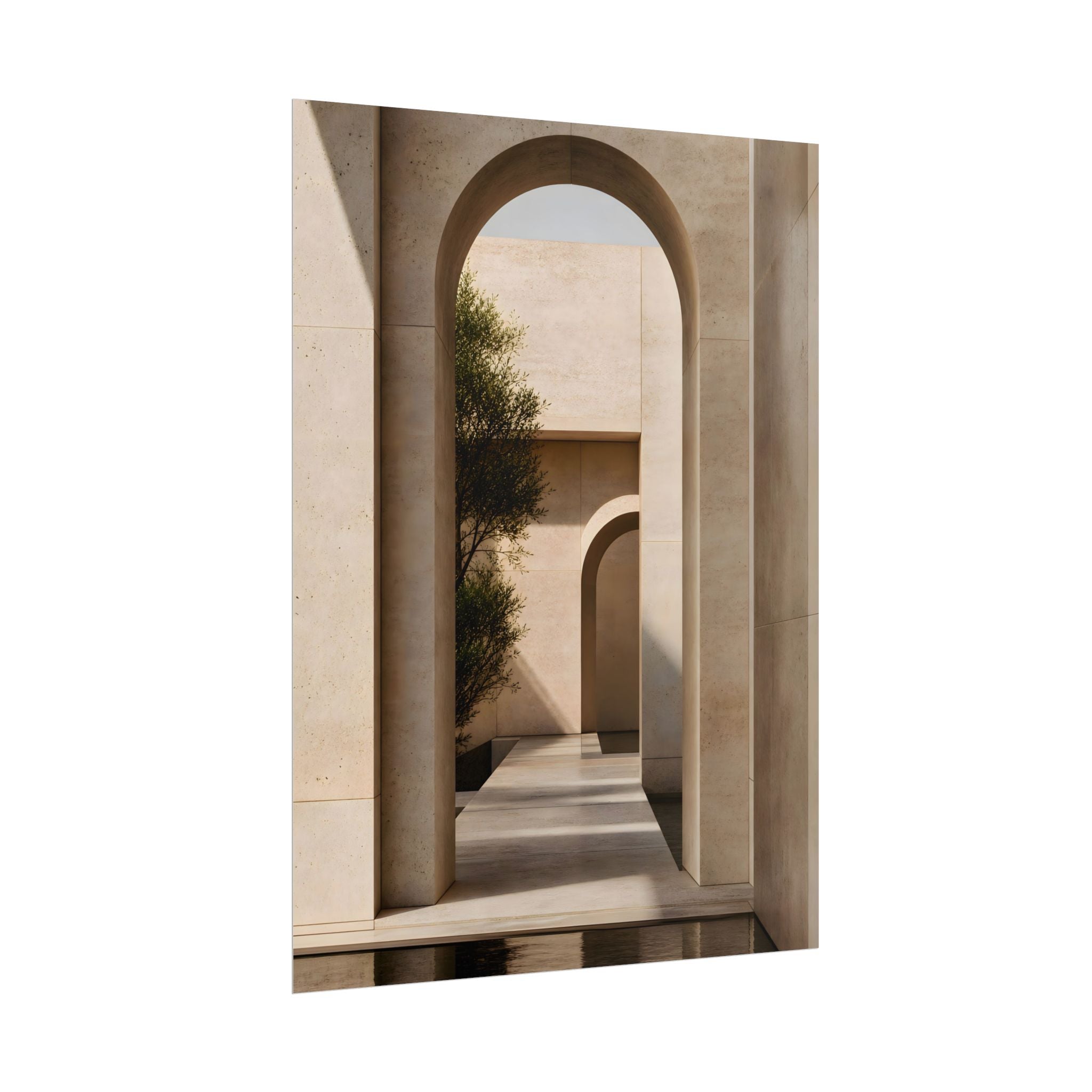 Minimalist Architectural Poster — Neutral Archway Wall Art (Rolled Poster)