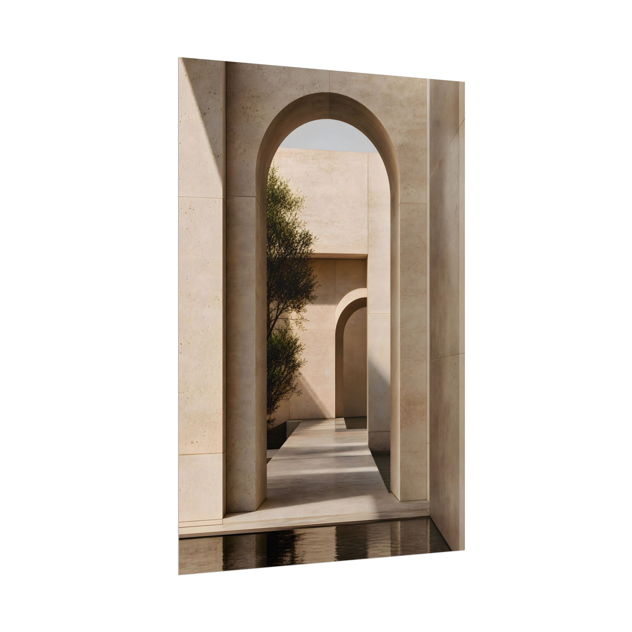 Minimalist Architectural Poster — Neutral Archway Wall Art (Rolled Poster)